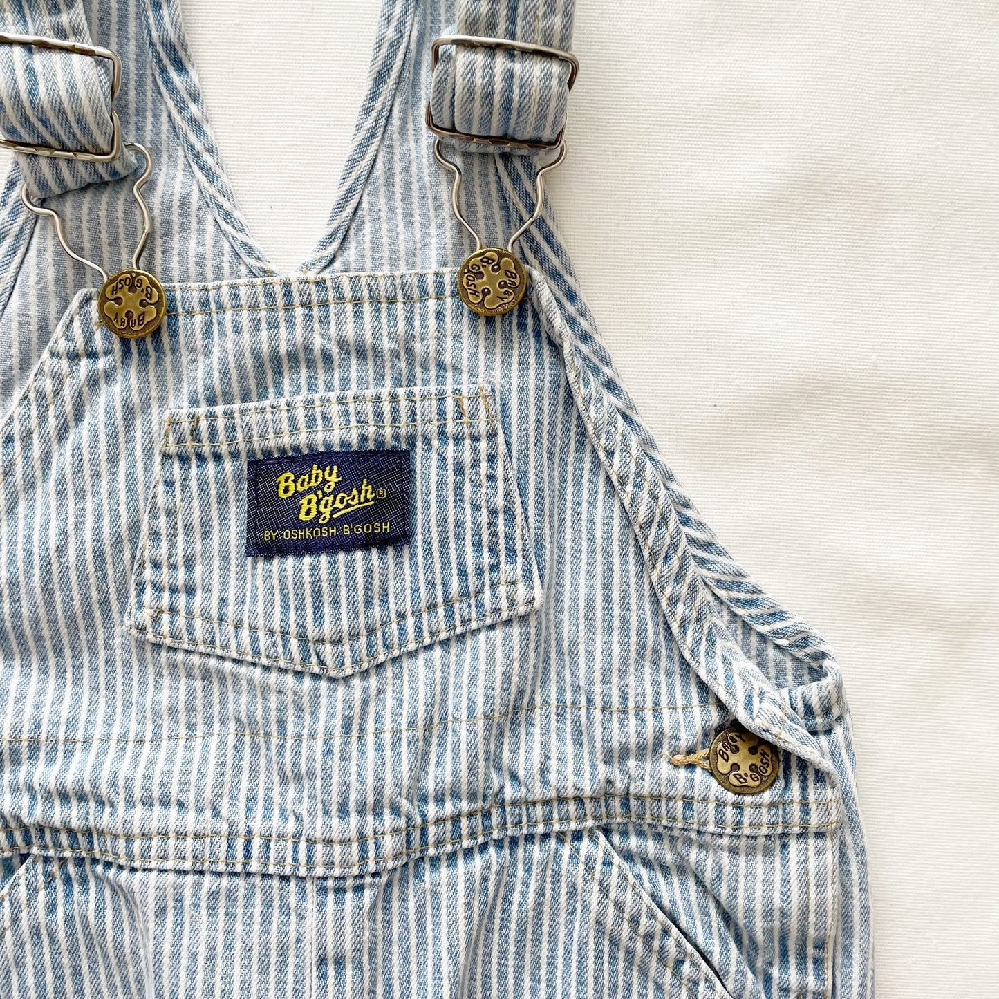 Baby B’gosh Light Wash Hickory Stripe Overalls