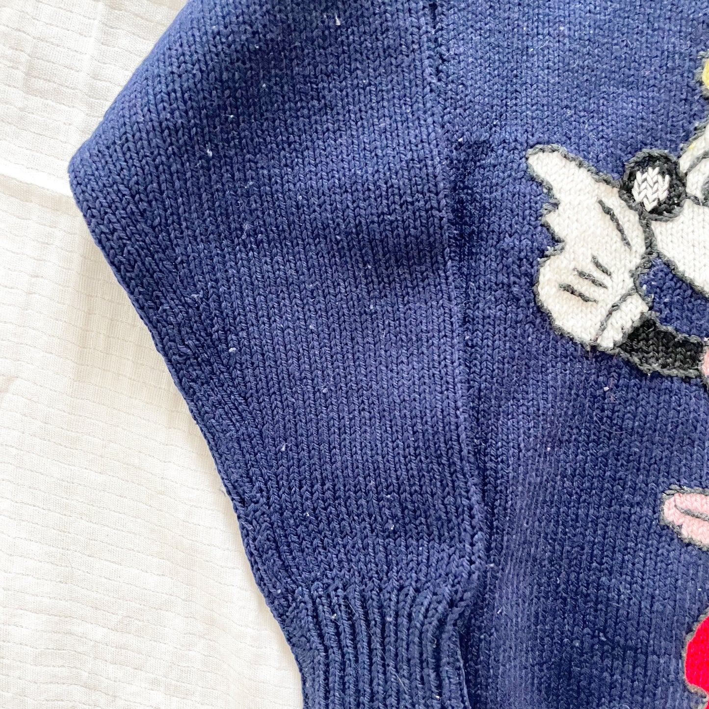 Handknit Minnie Mouse Sweater - Yellow Clover Vintage Kids Clothes