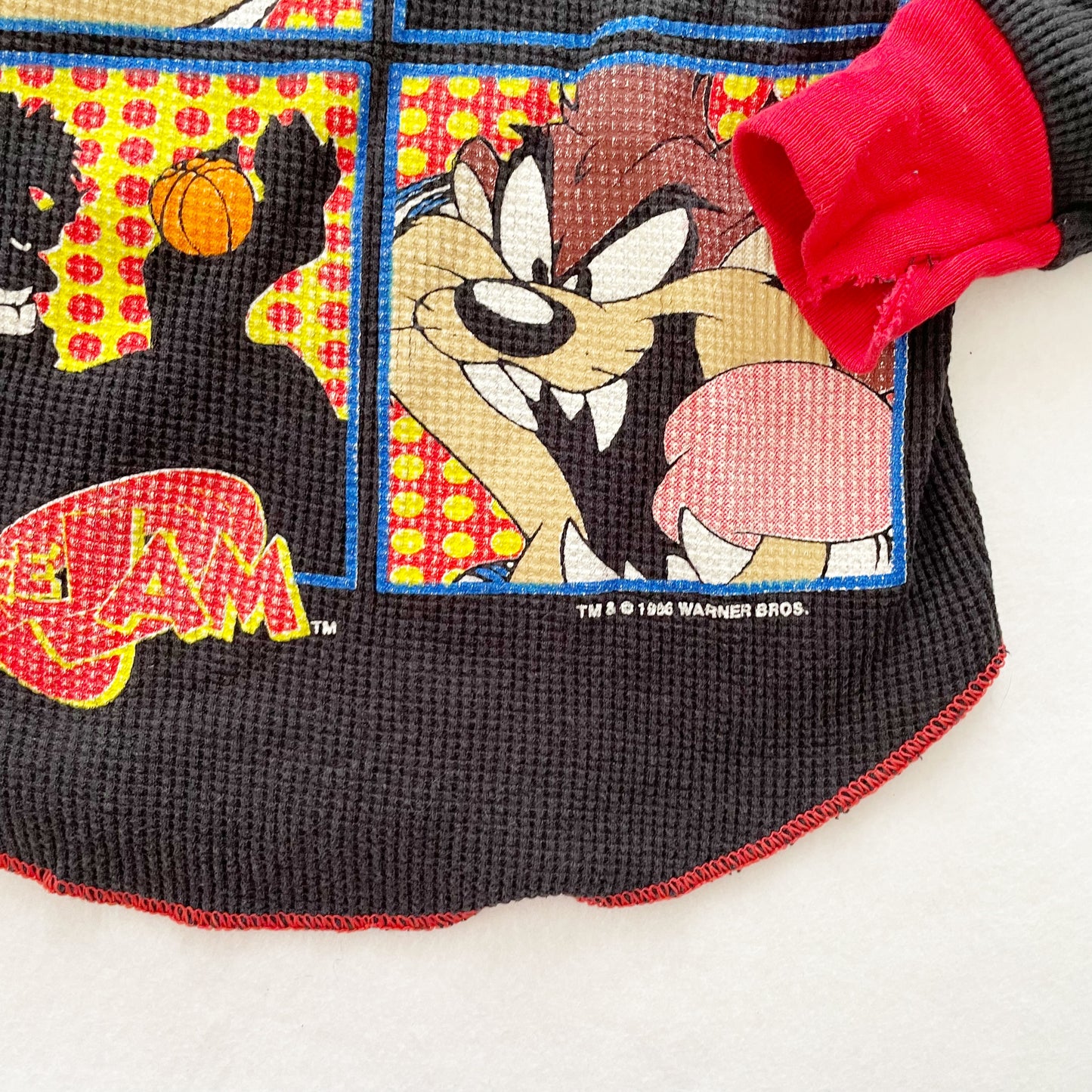 Space Jam Taz Thermal Tee - Yellow Clover Vintage Kids Clothes
