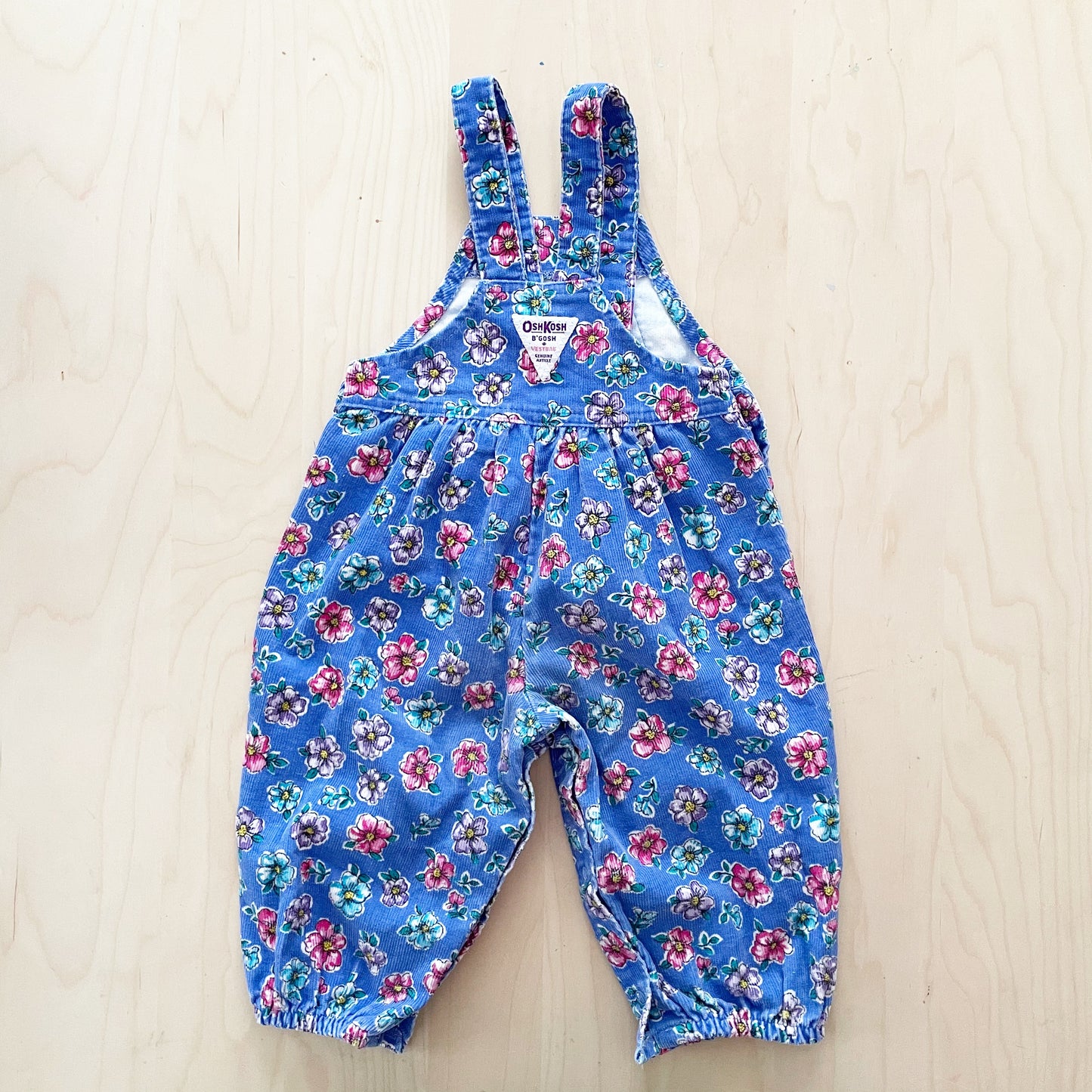 OshKosh Periwinkle Floral Cord Overalls