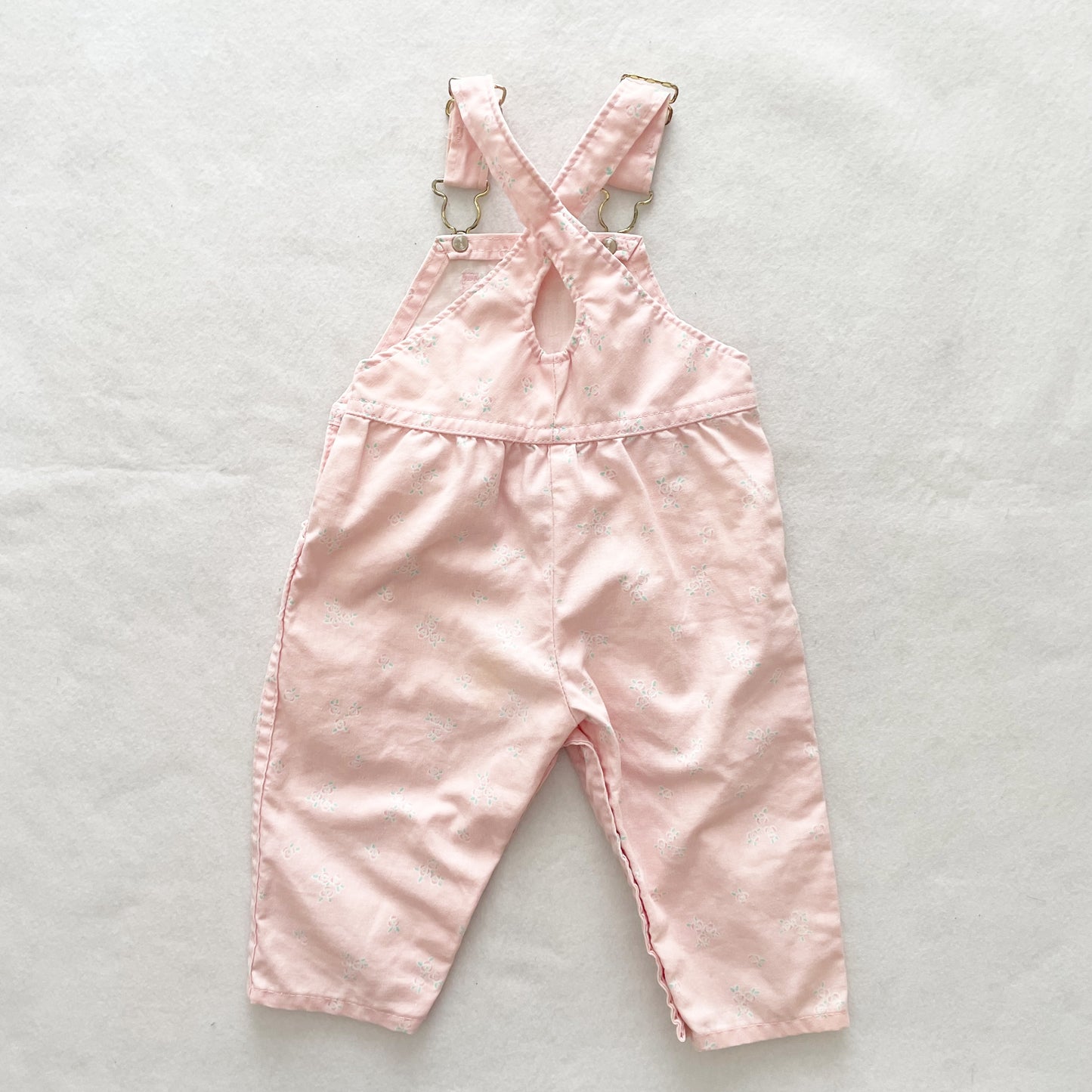 OshKosh Dainty Floral Overalls - Yellow Clover Vintage Kids Clothes