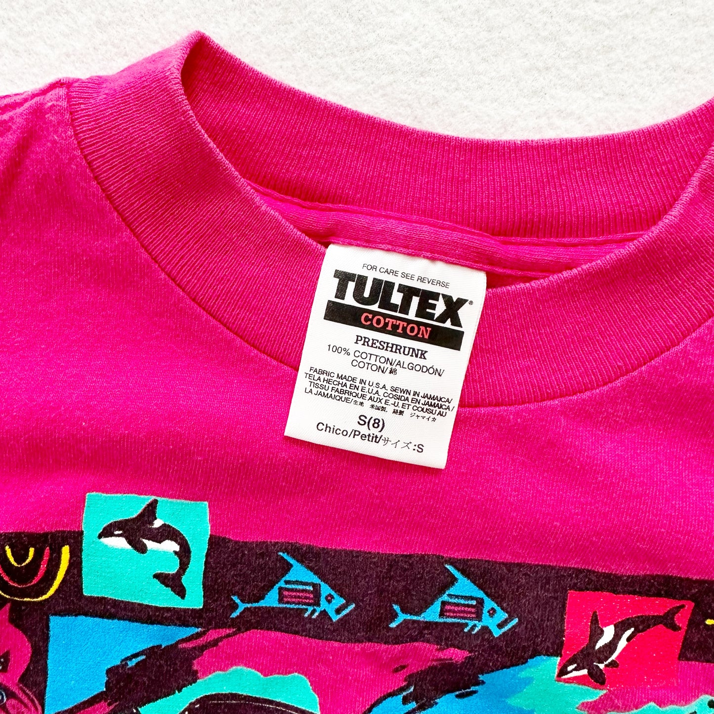 Tulex Orca Sea World Graphic Tee - Yellow Clover Vintage Kids Clothes
