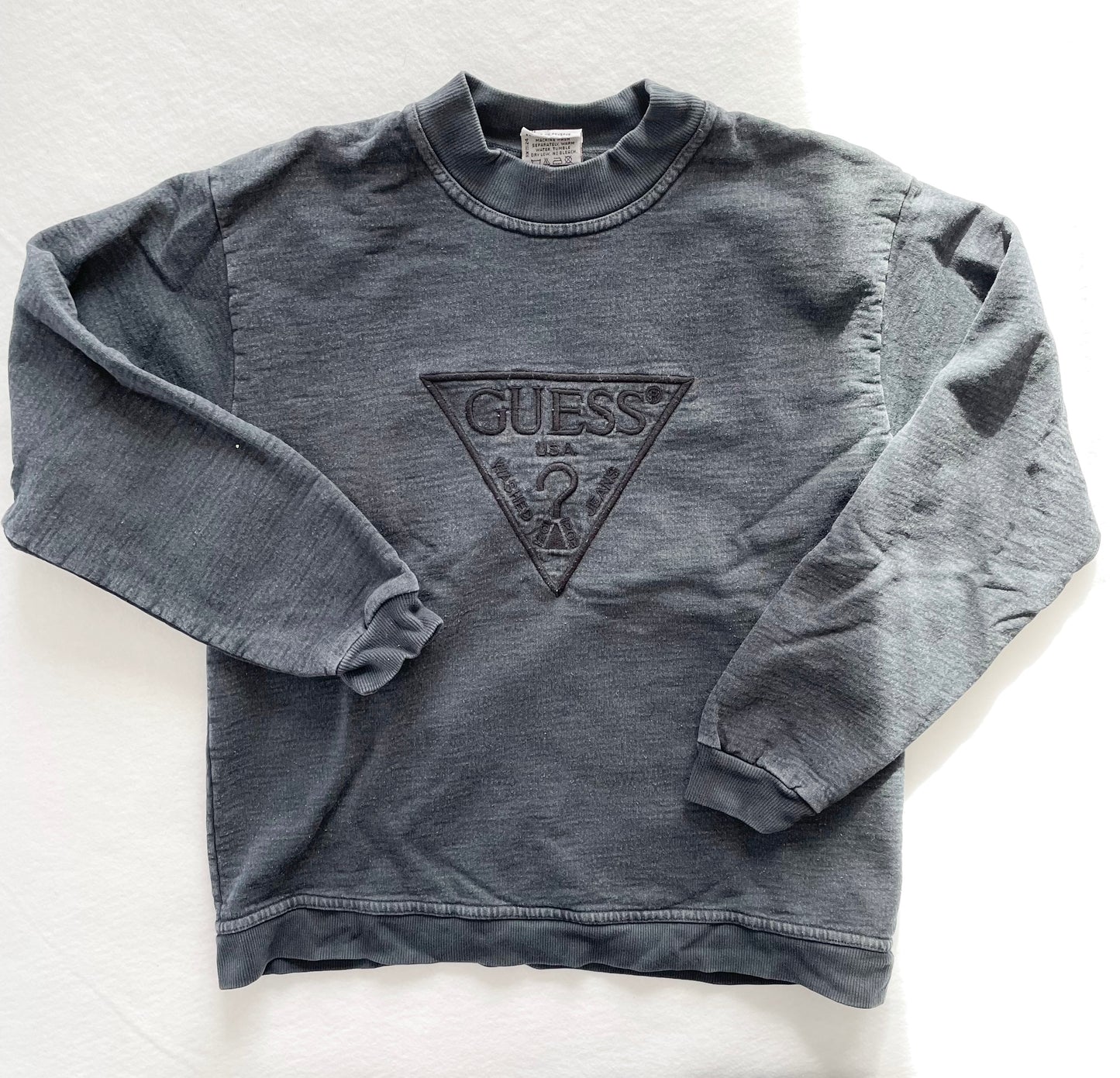 Adult Guess Logo Crewneck - Yellow Clover Vintage Kids Clothes