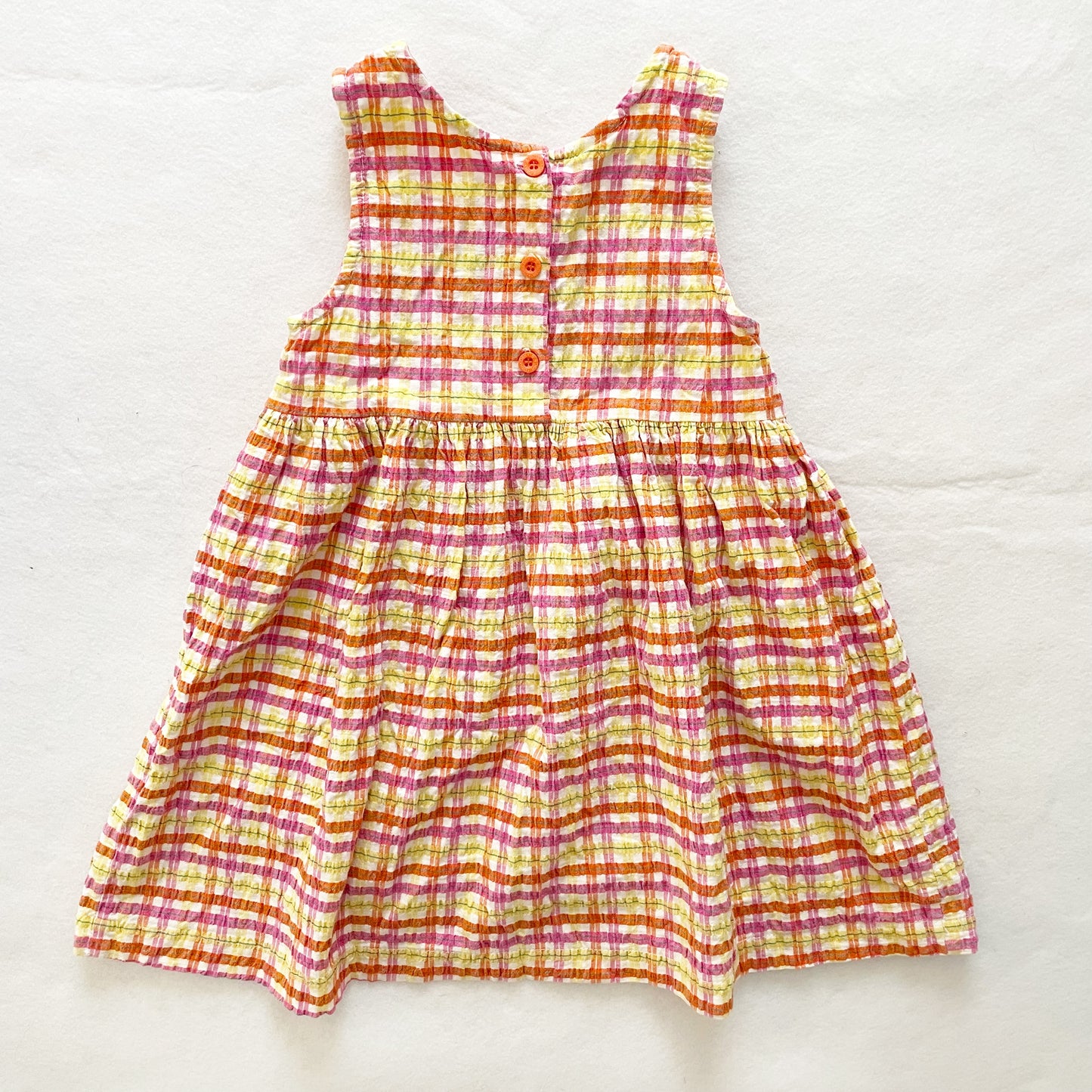 OshKosh Seersucker Fruit Embroidered Dress - Yellow Clover Vintage Kids Clothes