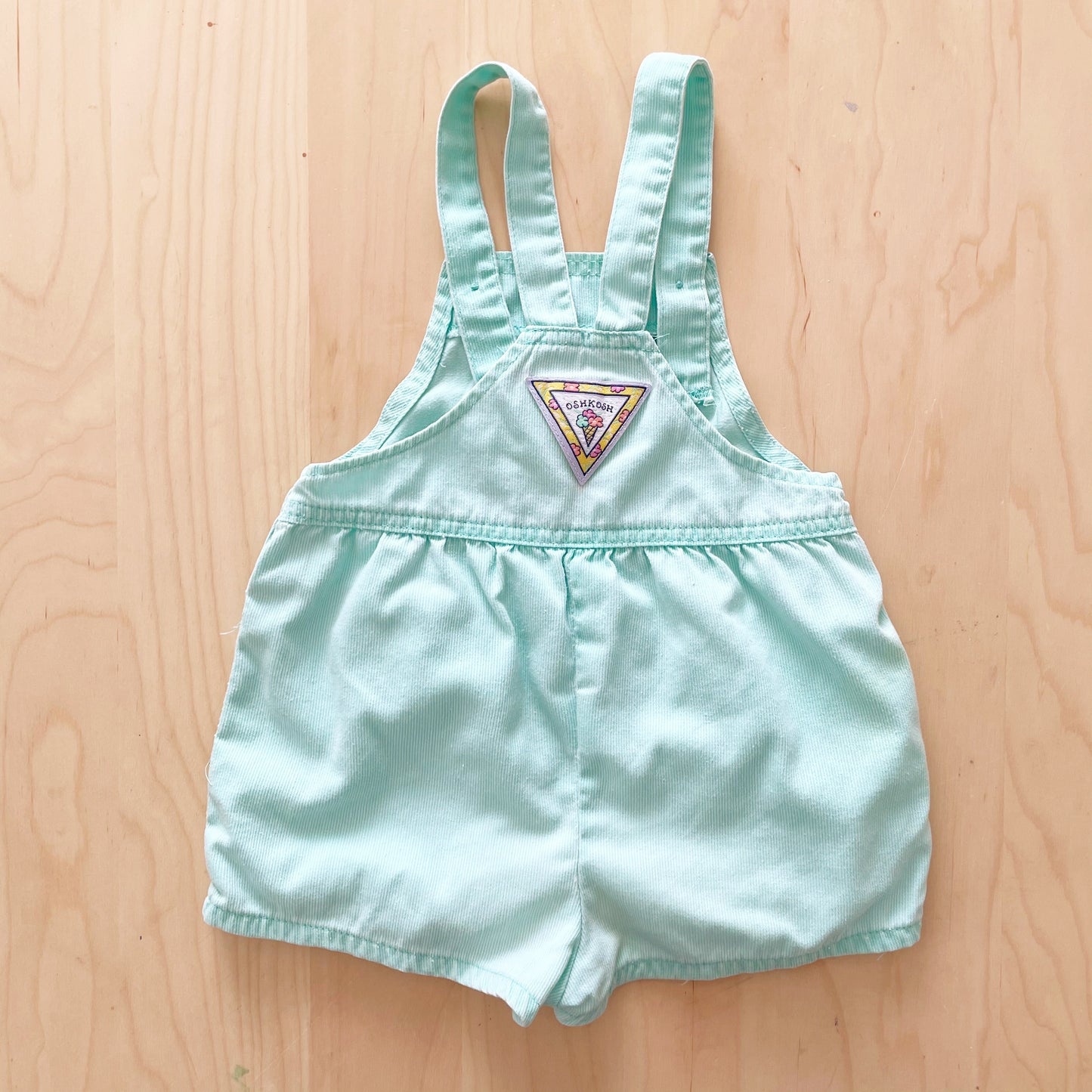 OshKosh Mint Green Shortalls - Yellow Clover Vintage Kids Clothes