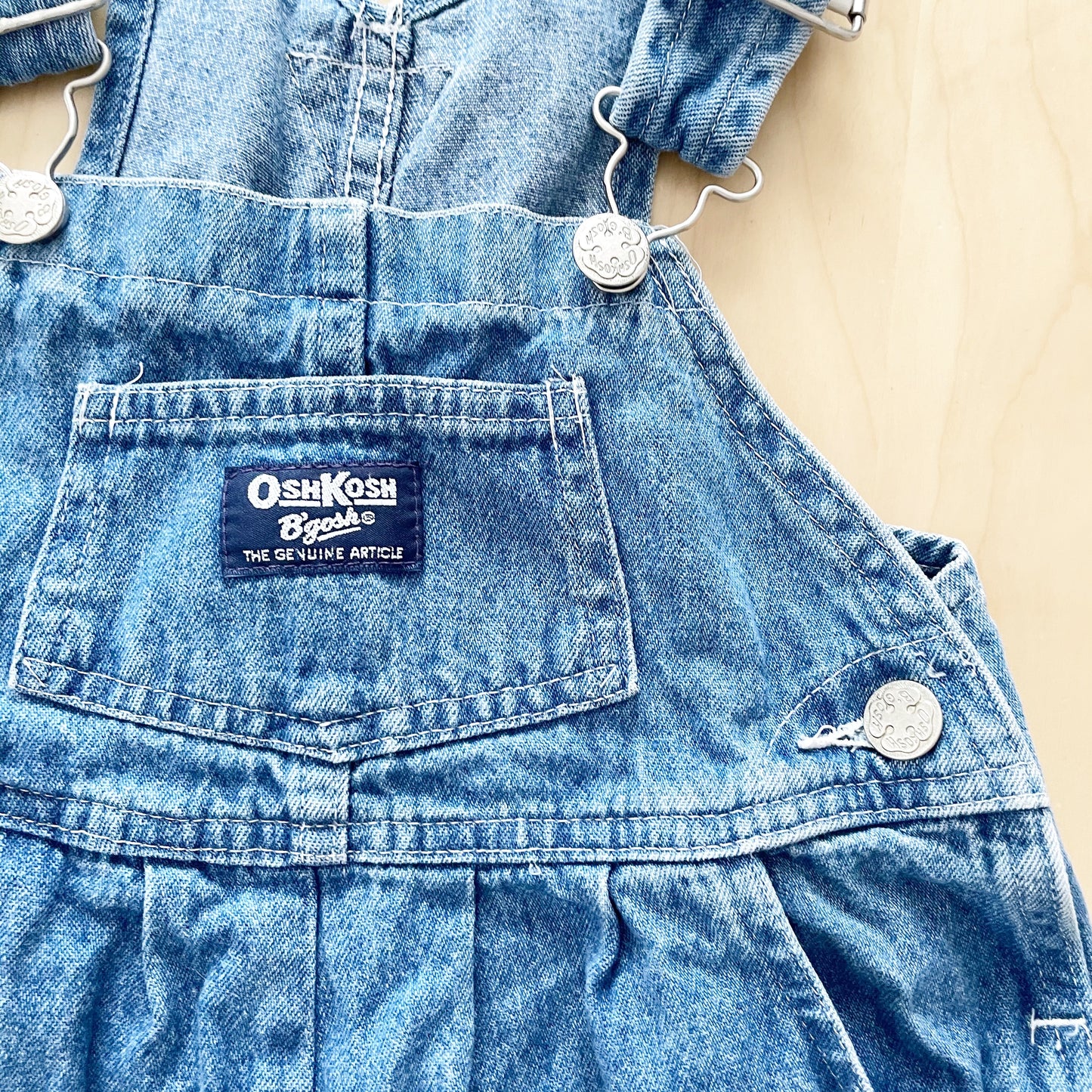 OshKosh Medium Wash Overalls - Yellow Clover Vintage Kids Clothes