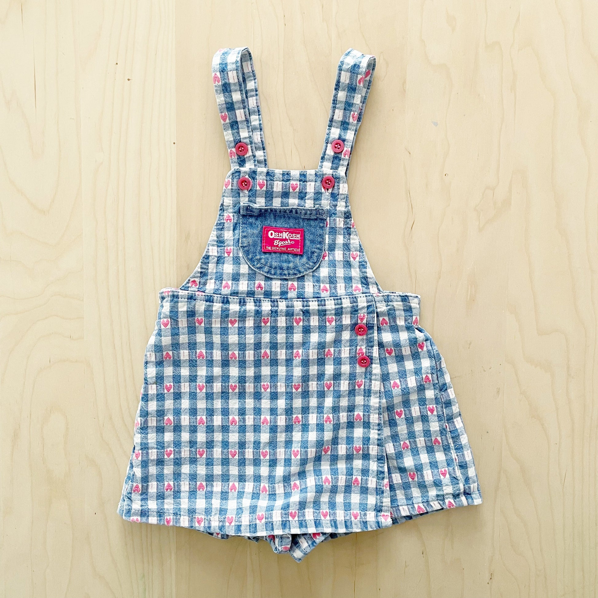 Vintage Kids OshKosh Heart Woven Skort Shortalls
