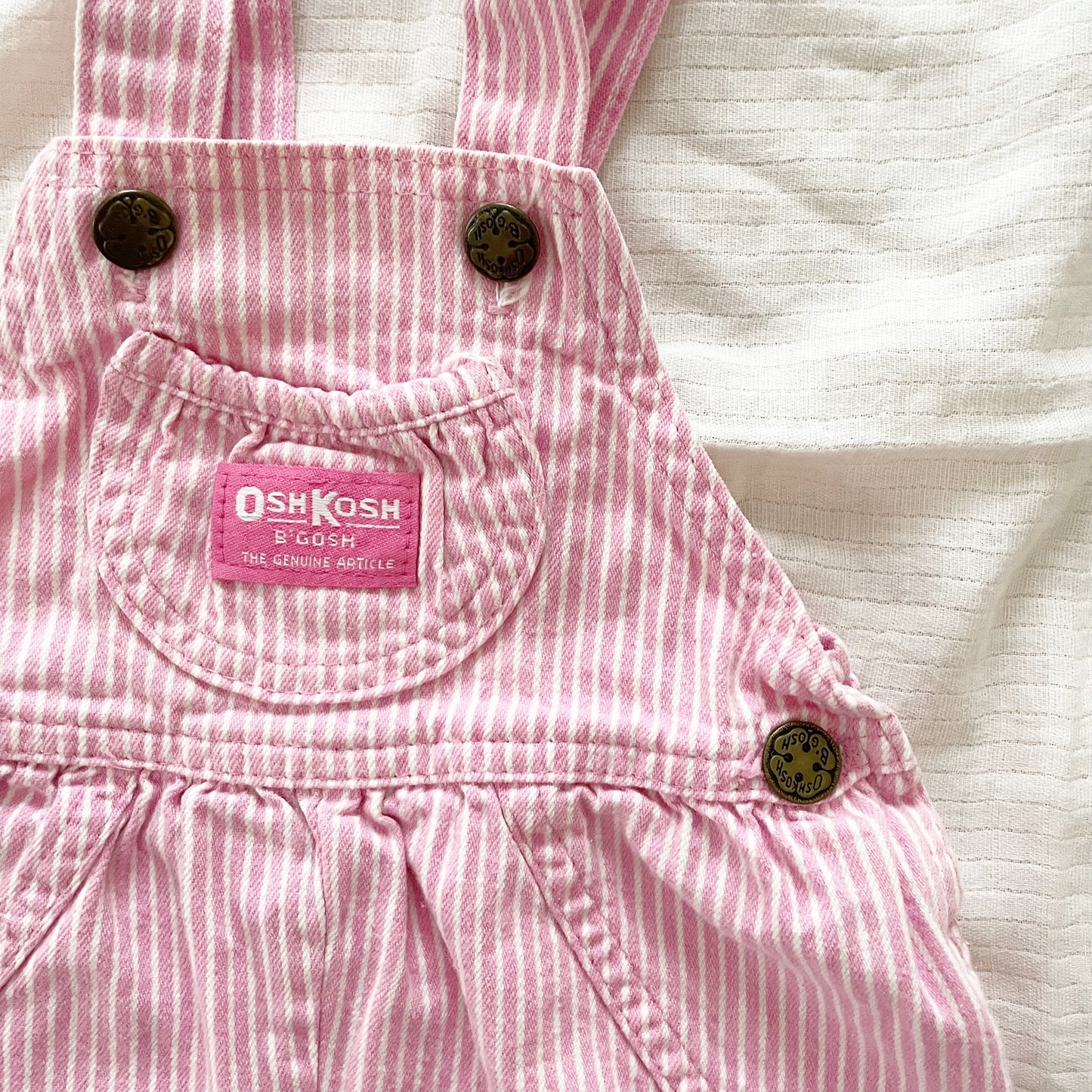 OshKosh Pink Hickory Bubble Romper - Yellow Clover Vintage Kids Clothes