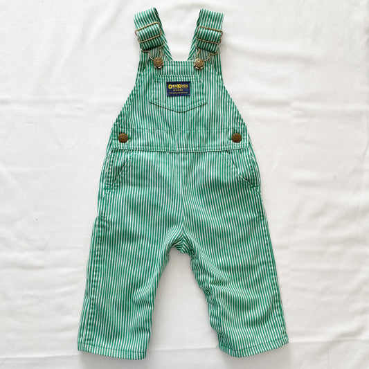 Vintage OshKosh Green Hickory Stripe Overalls