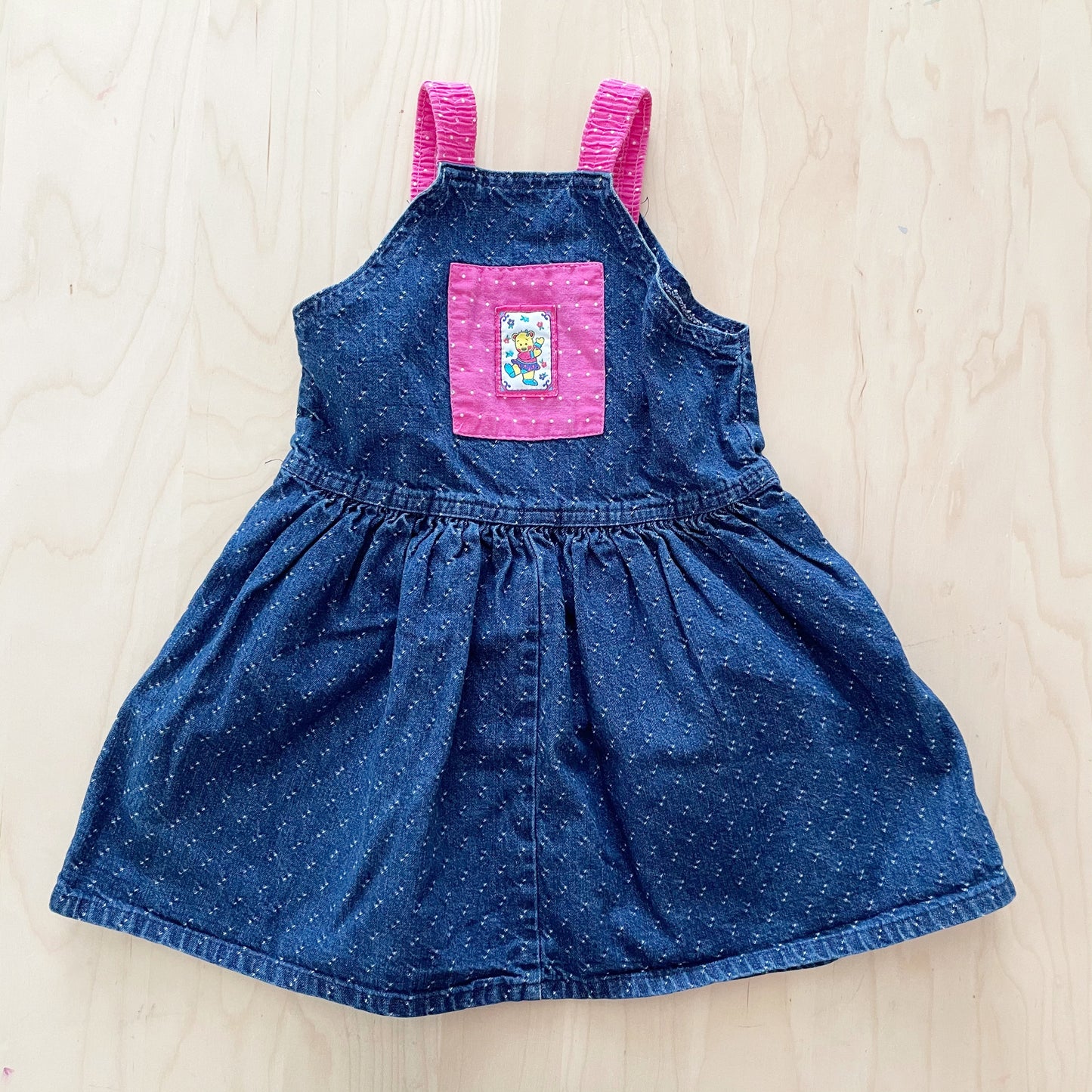 OshKosh Denim Dot Skirtall - Yellow Clover Vintage Kids Clothes