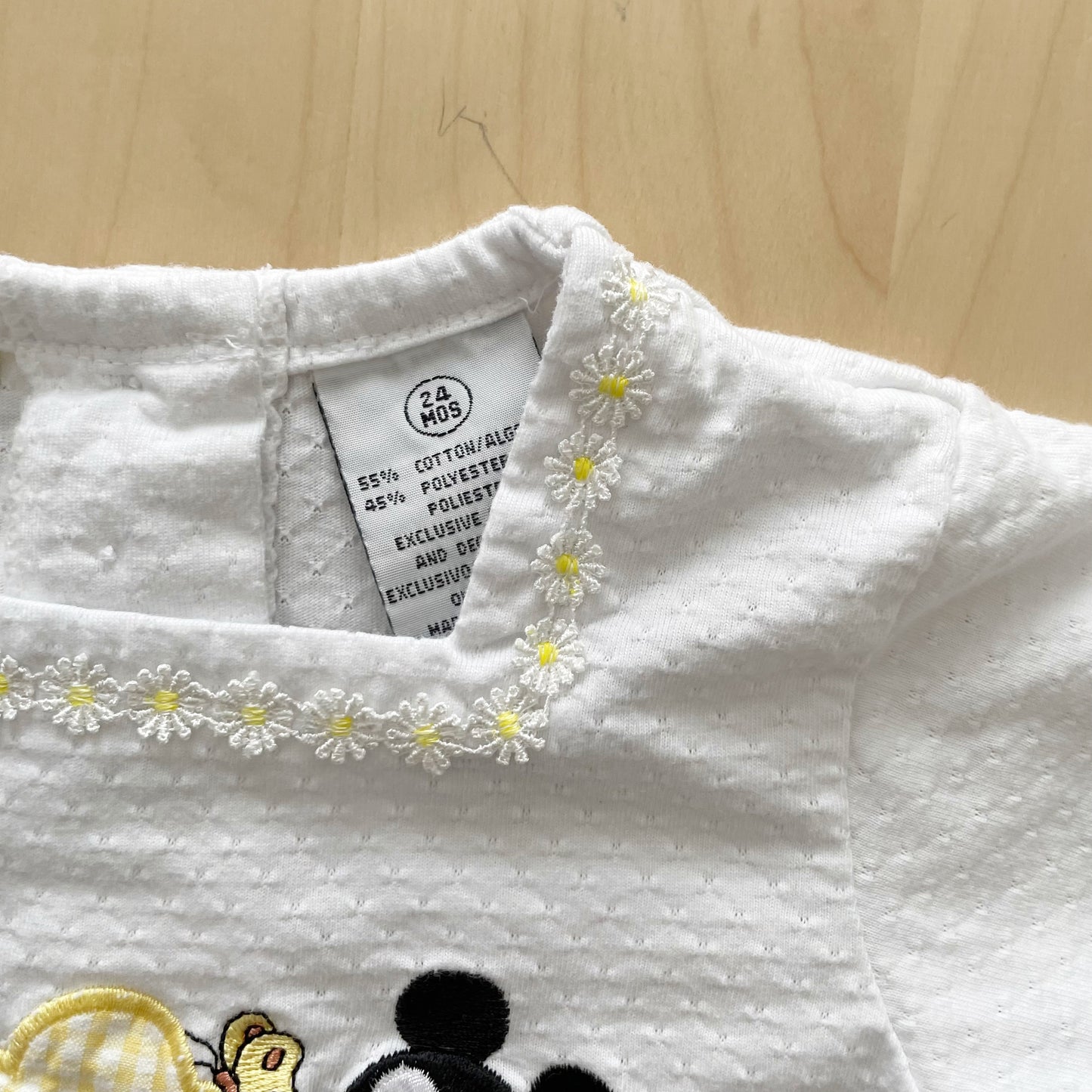 Baby Mickey & Co. Embroidered Daisy Top