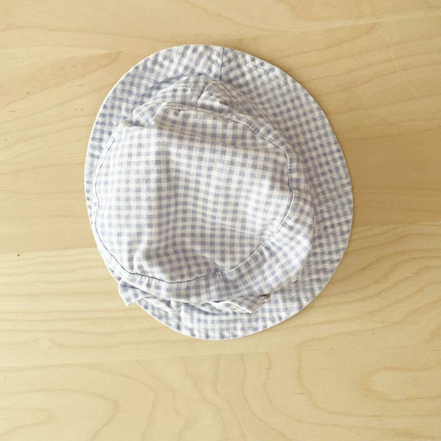 OshKosh Periwinkle Gingham Bow Bucket Hat - Yellow Clover Vintage Kids Clothes