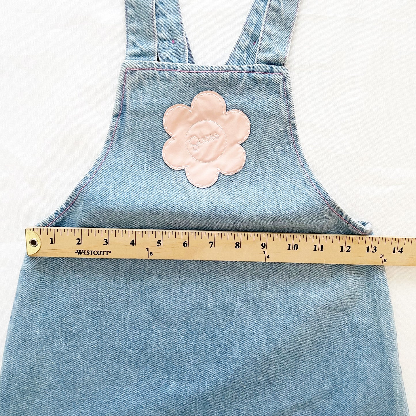 Guess Flower Appliqué Denim Dress - Yellow Clover Vintage Kids Clothes