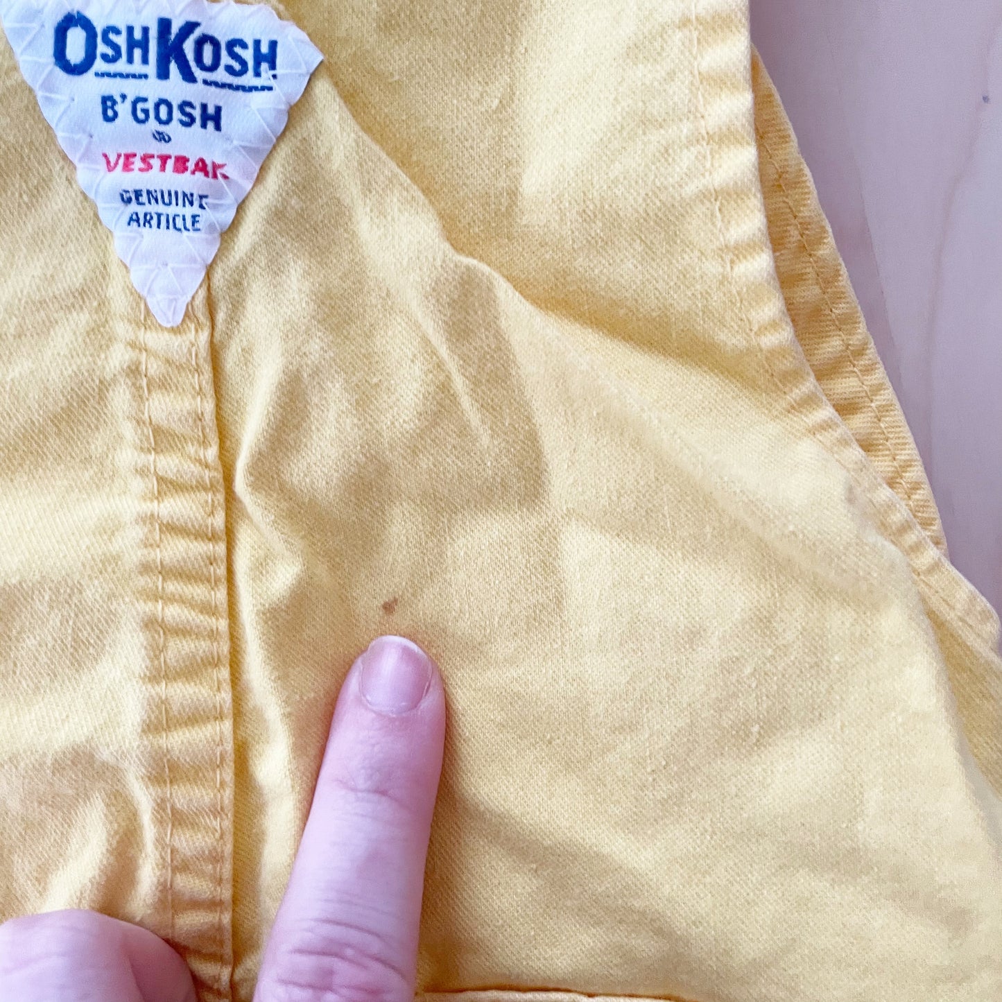 OshKosh Classic Yellow Shortalls - Yellow Clover Vintage Kids Clothes