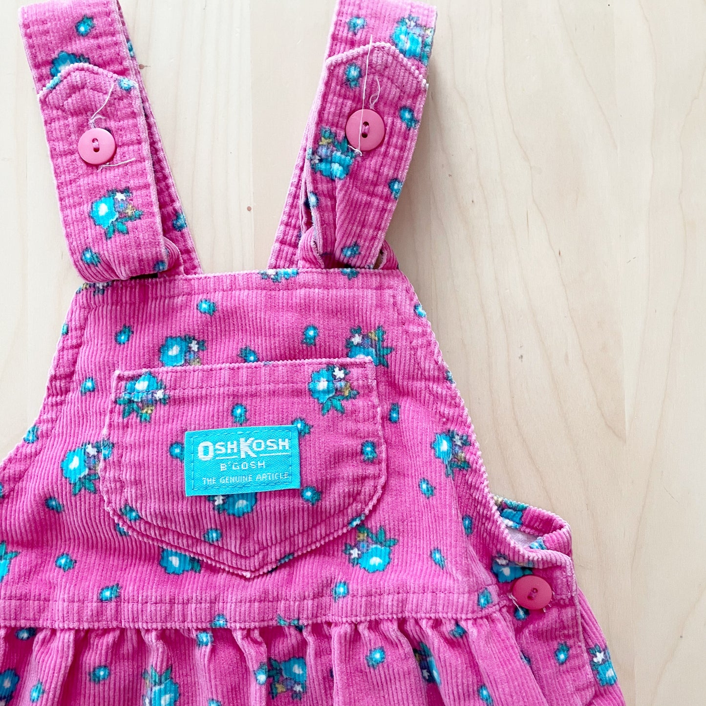 Vintage OshKosh Floral Bow Back Skirtall - Yellow Clover Vintage Kids Clothes