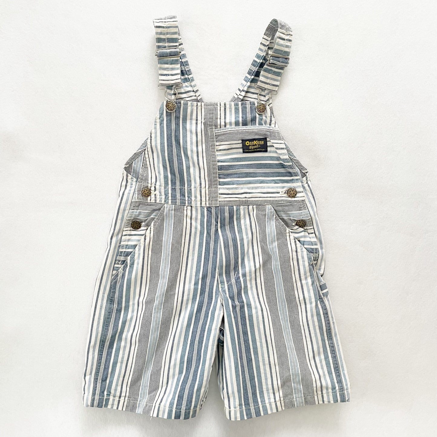 OshKosh Striped Shortalls - Yellow Clover Vintage Kids Clothes
