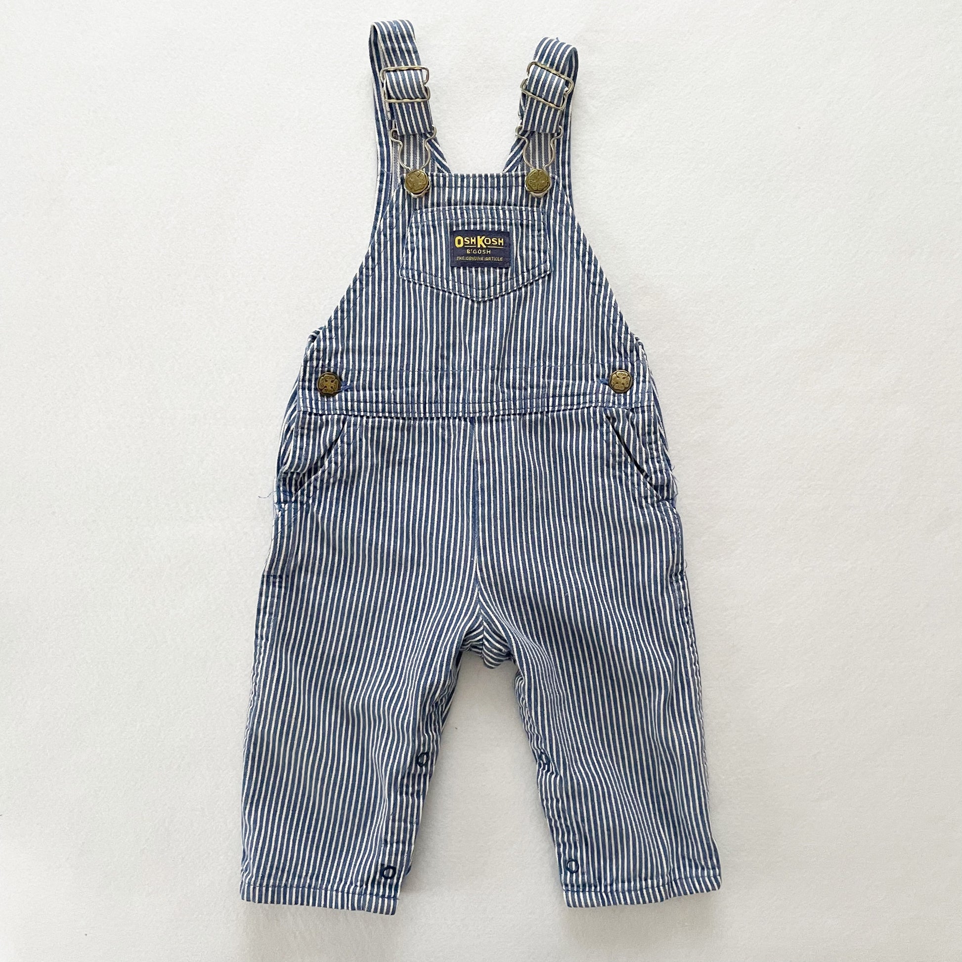 Vintage OshKosh Blue Hickory Stripe Toddler Overalls