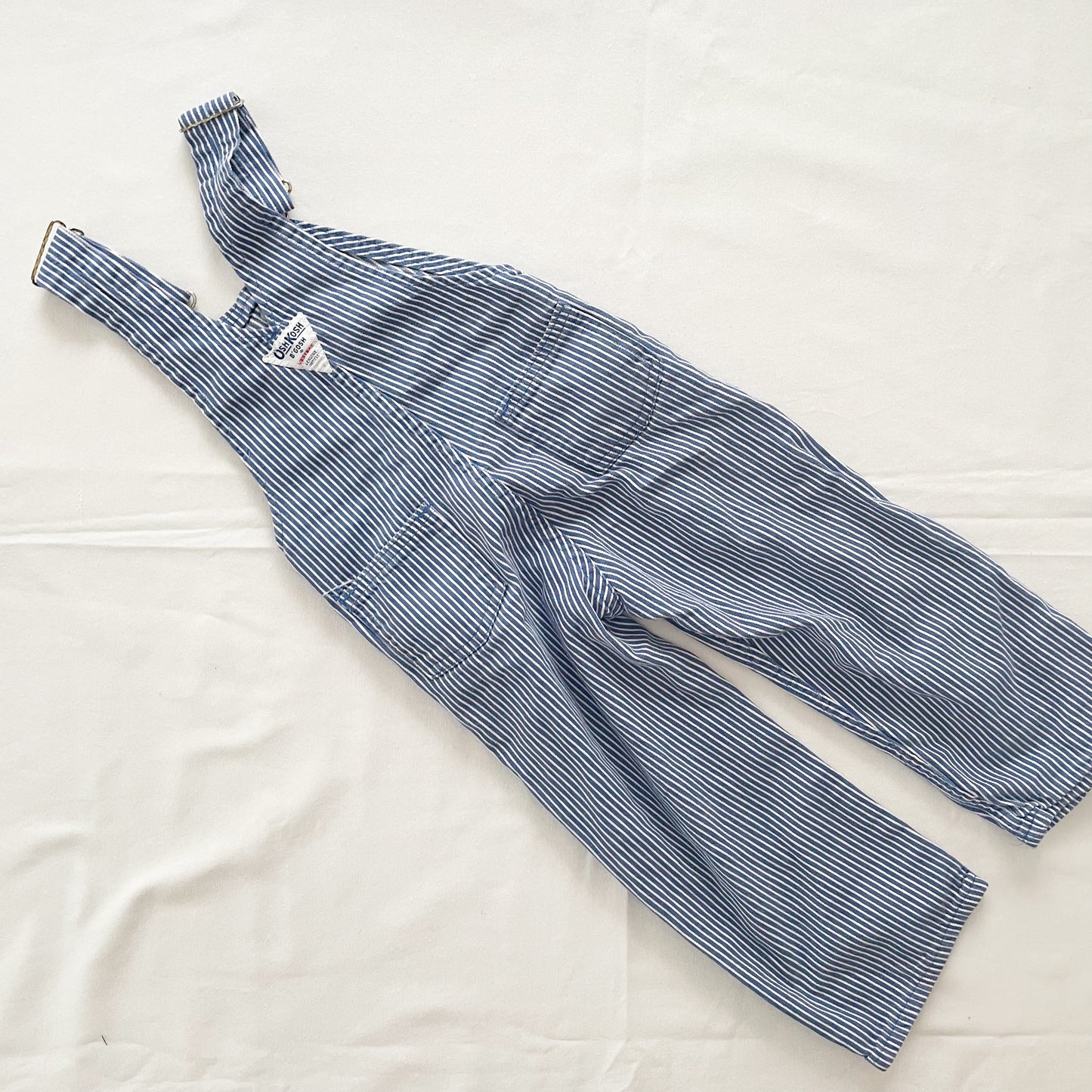 OshKosh Blue Hickory Stripe Overalls - Yellow Clover Vintage Kids Clothes