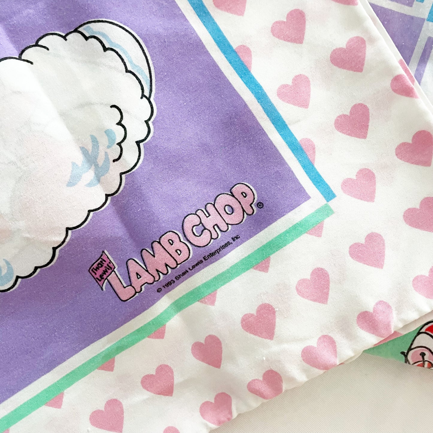 Lamb Chop Twin Fitted Sheet + Pillowcase - Yellow Clover Vintage Kids Clothes