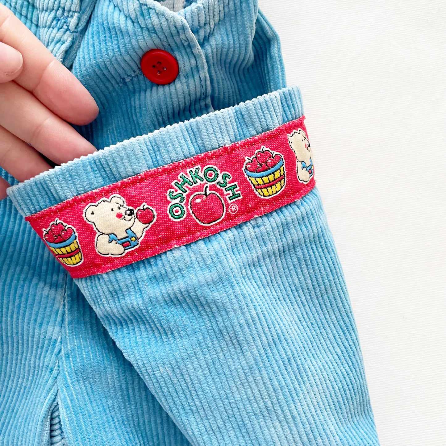 OshKosh Chunky Cord Apple Bears Overalls