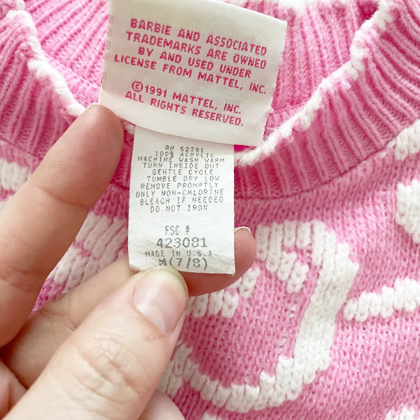 Vintage Barbie Sweater - Yellow Clover Vintage Kids Clothes