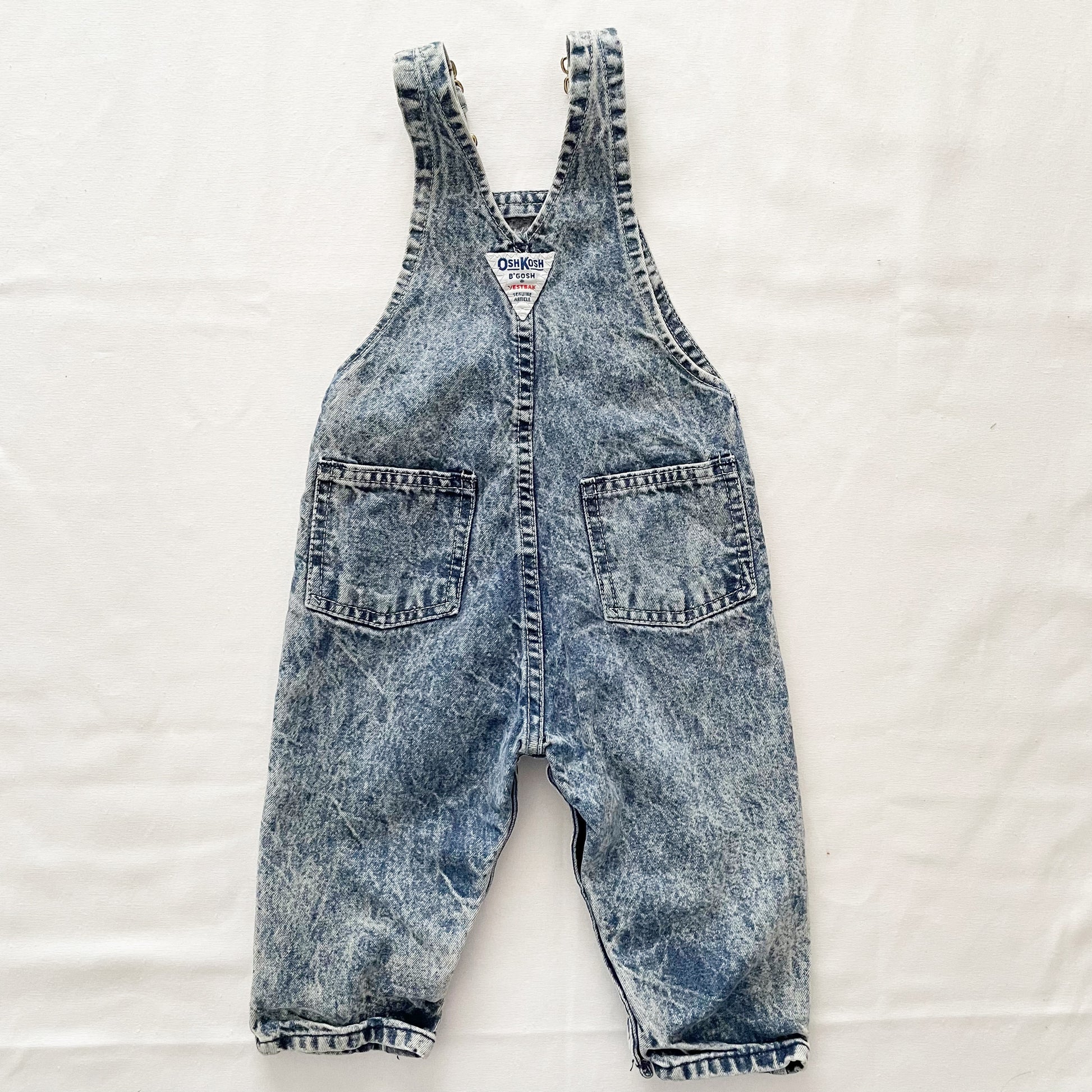 OshKosh Acid Wash Overalls - Yellow Clover Vintage Kids Clothes