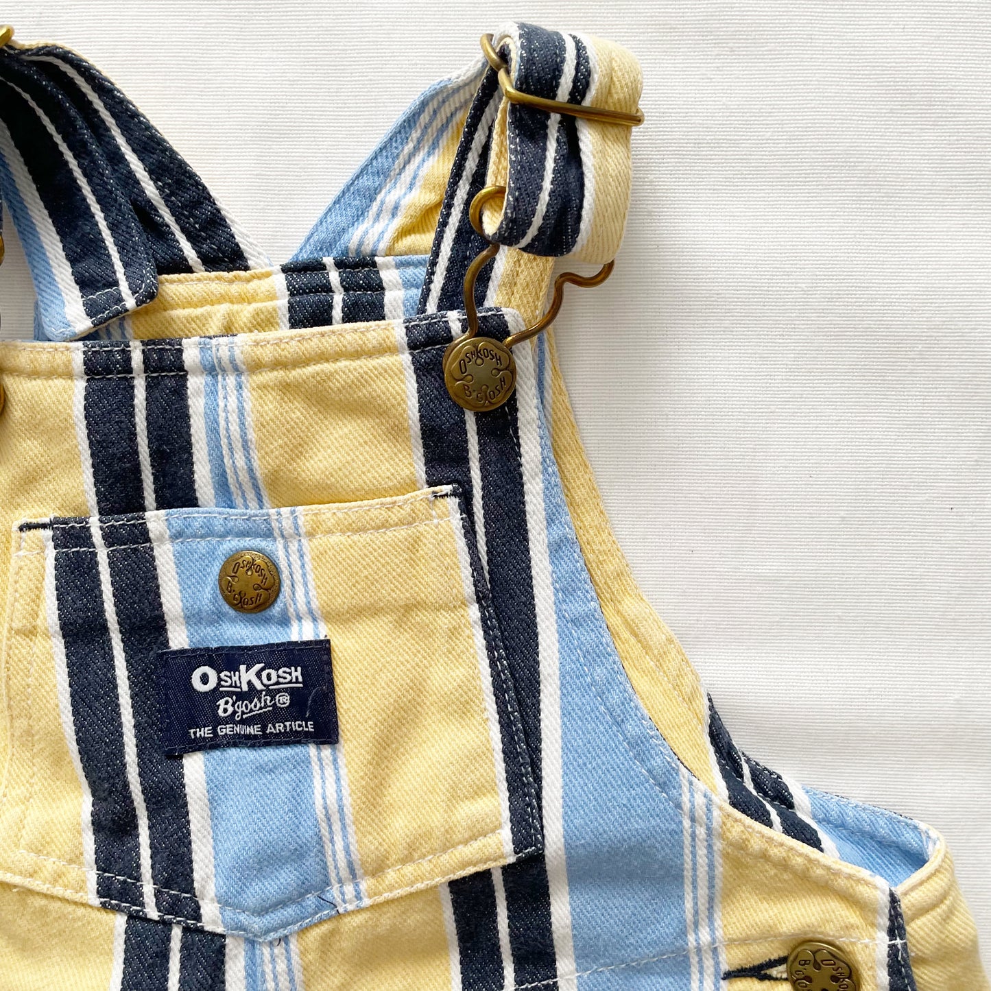OshKosh Cropped Baggy Cut Overalls - Yellow Clover Vintage Kids Clothes