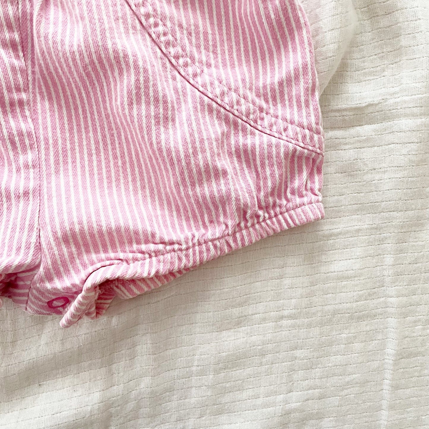 OshKosh Pink Hickory Bubble Romper - Yellow Clover Vintage Kids Clothes