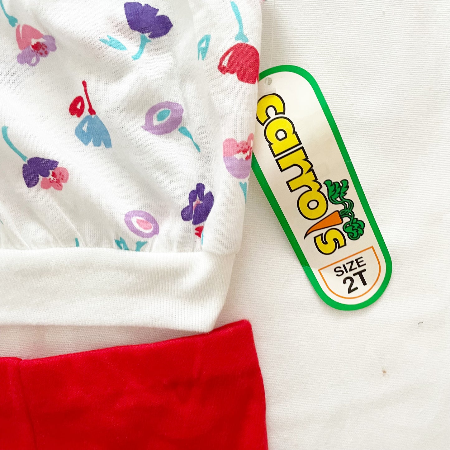 Floral Tie Cropped Tank Set • 2T - Yellow Clover Vintage Kids Clothes