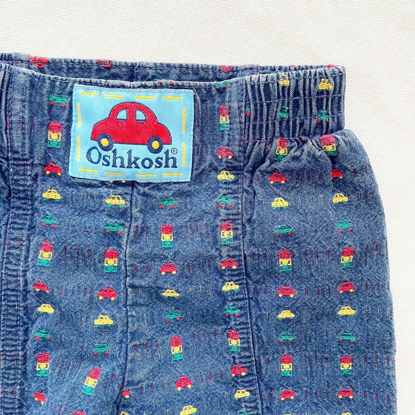 OshKosh Vehicle Woven Jogger Jeans - Yellow Clover Vintage Kids Clothes