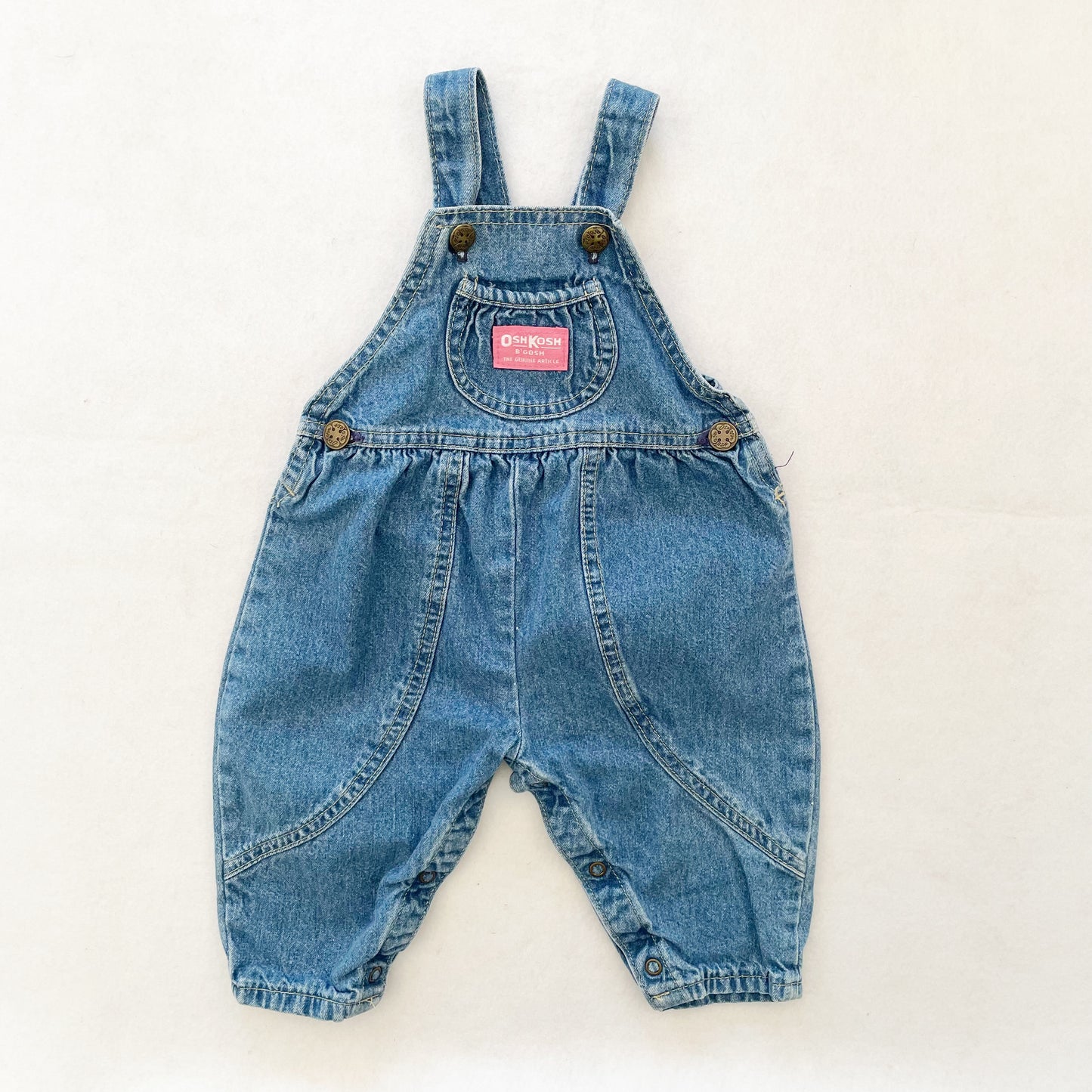 OshKosh Denim Bubble Overalls - Yellow Clover Vintage Kids Clothes