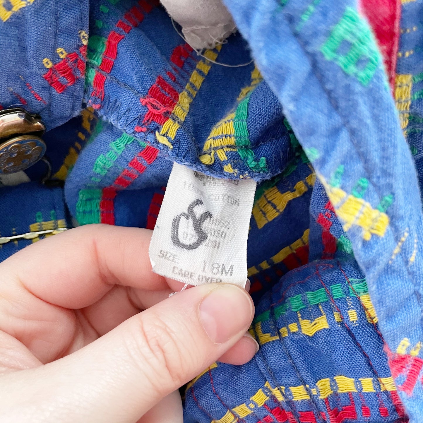 Vintage OshKosh Train Overalls - Yellow Clover Vintage Kids Clothes