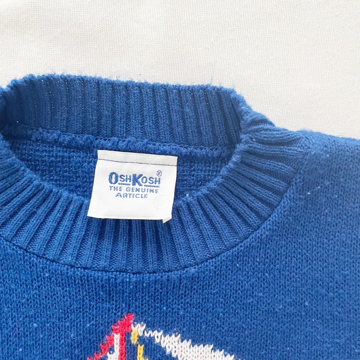 OshKosh Sailboat Knit Sweater - Yellow Clover Vintage Kids Clothes