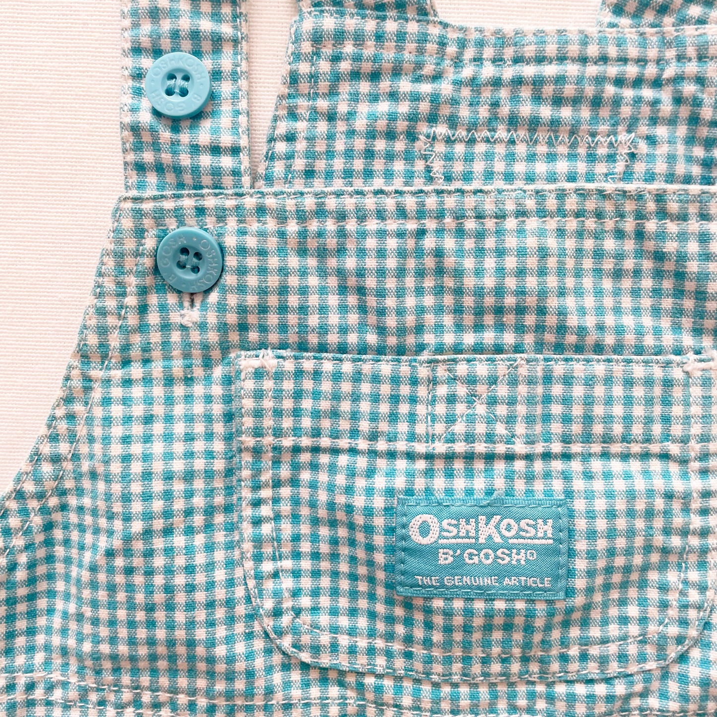 OshKosh Gingham Turquoise Shortalls