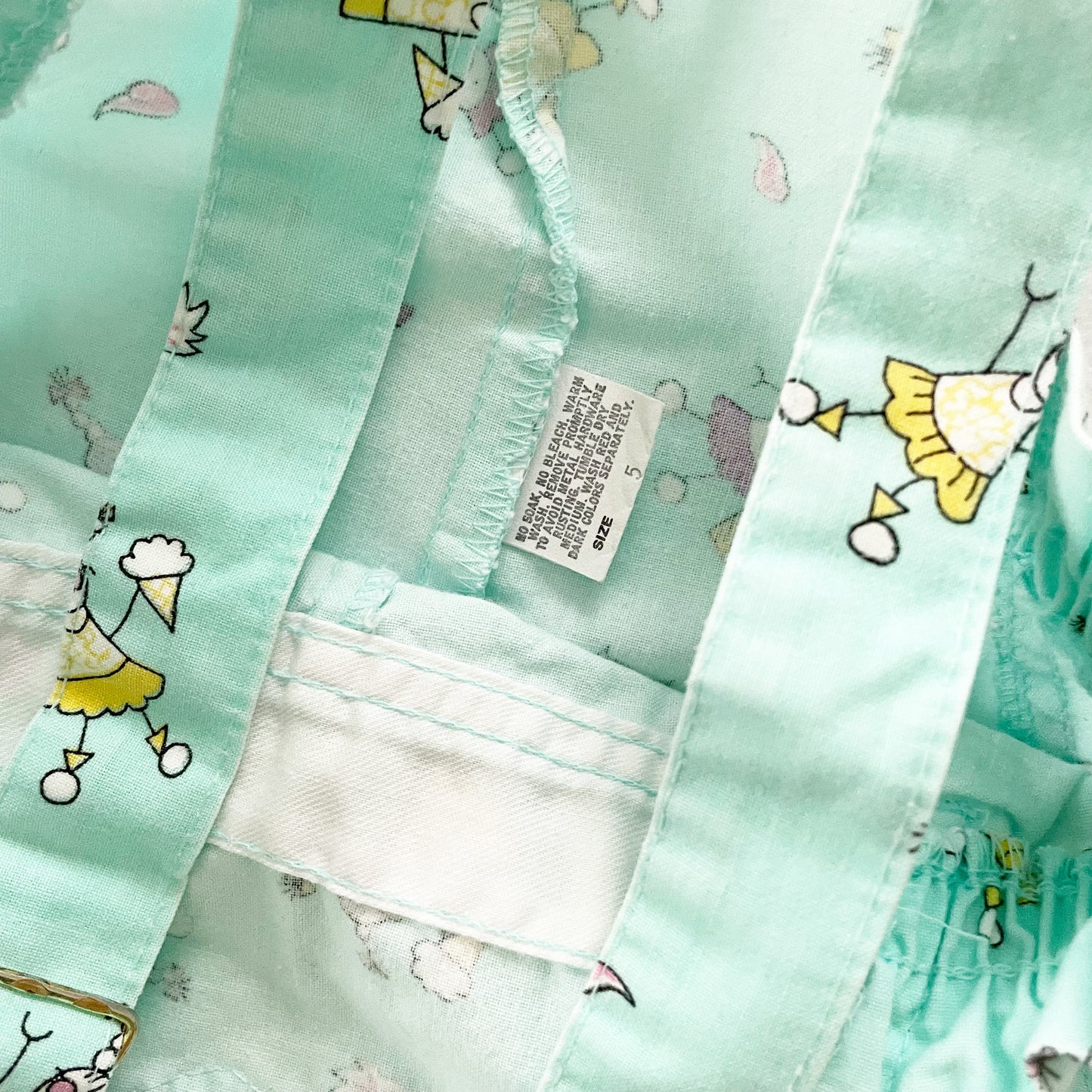 OshKosh Ice Cream Girls Shortalls - Yellow Clover Vintage Kids Clothes
