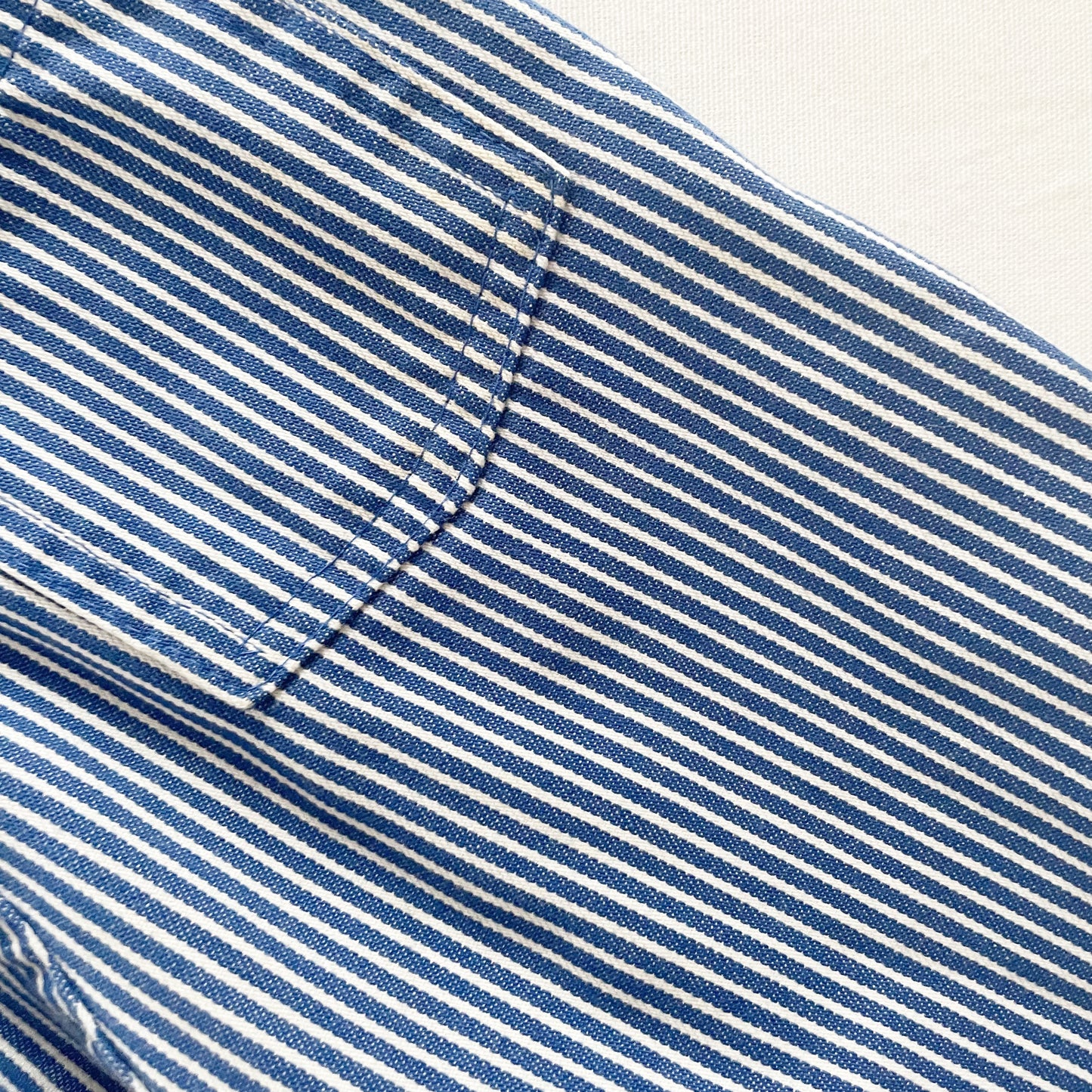 OshKosh Blue Hickory Stripe Overalls - Yellow Clover Vintage Kids Clothes