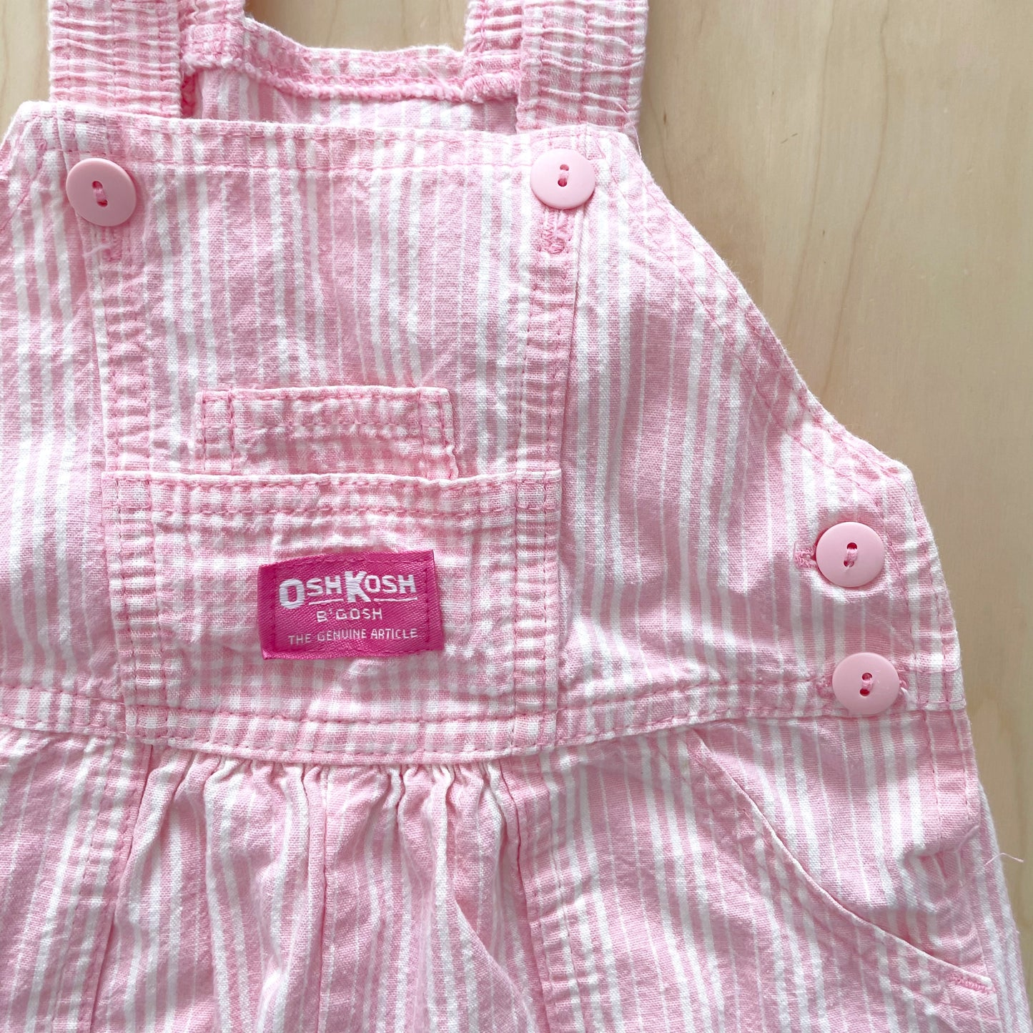 OshKosh Striped Gingham Patch Shortalls - Yellow Clover Vintage Kids Clothes