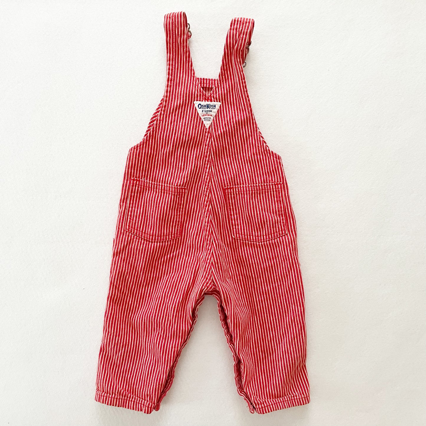 OshKosh Red Hickory Stripe Overalls