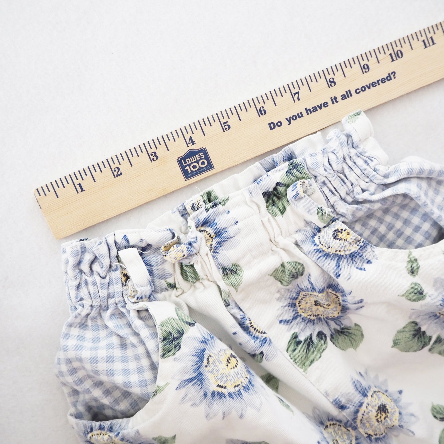 Floral Gingham Shorts - Yellow Clover Vintage Kids Clothes