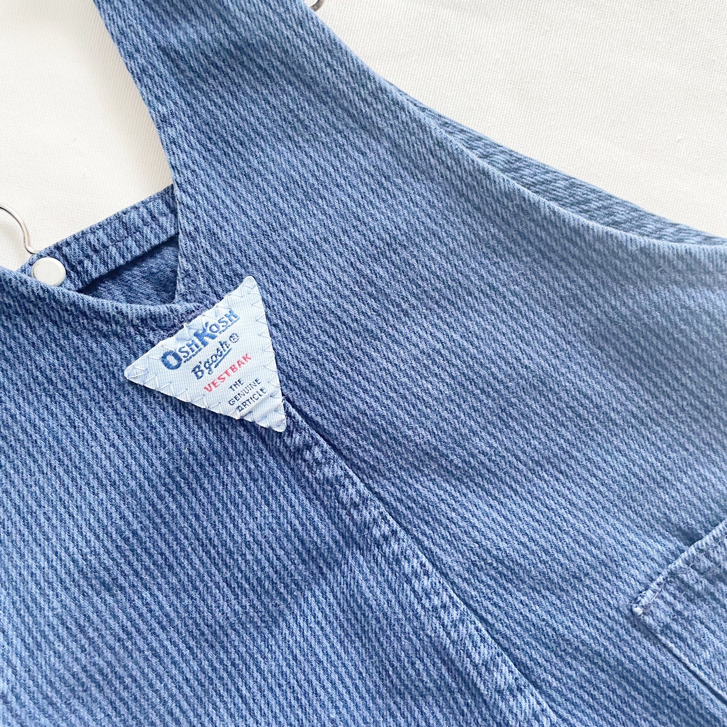 OshKosh Dark Blue Thin Striped Overalls - Yellow Clover Vintage Kids Clothes