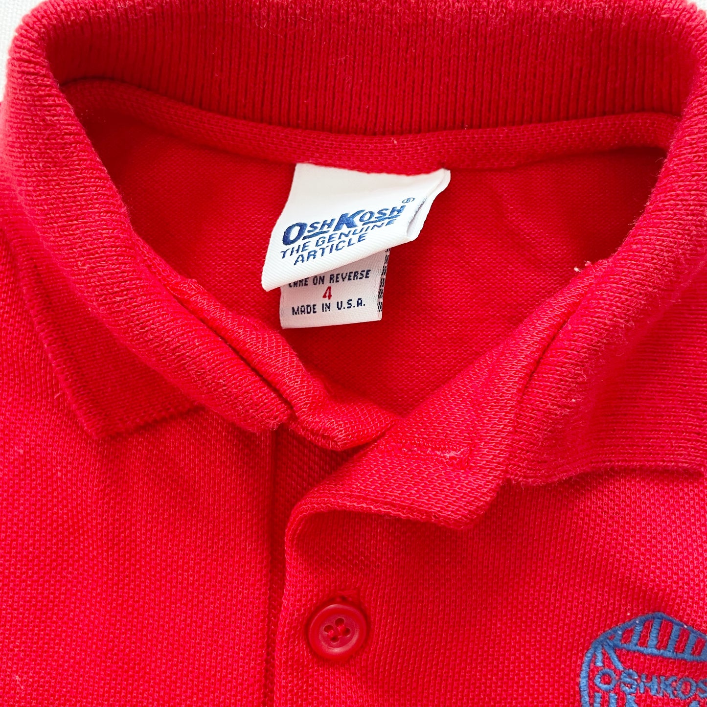 OshKosh Embroidered Logo Polo Shirt - Yellow Clover Vintage Kids Clothes