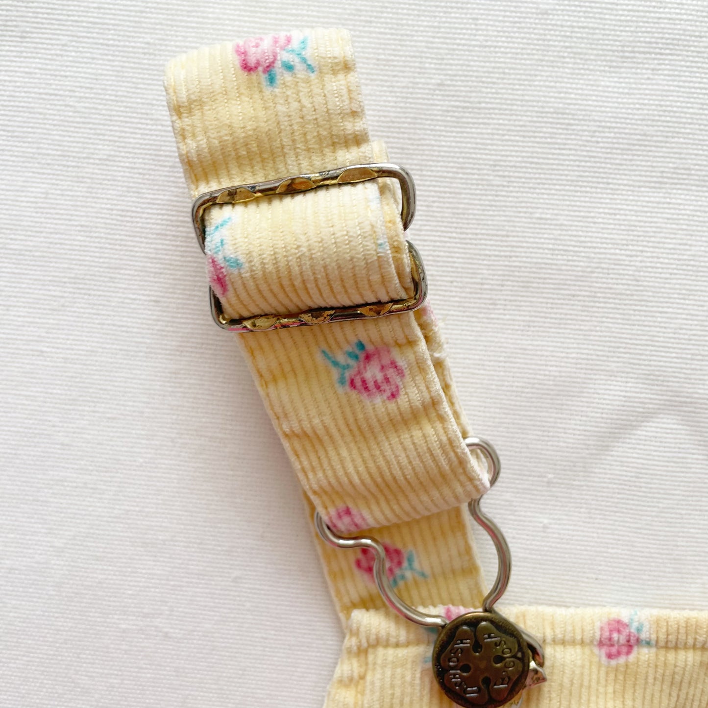 OshKosh Yellow Floral Cord Skirtall - Yellow Clover Vintage Kids Clothes