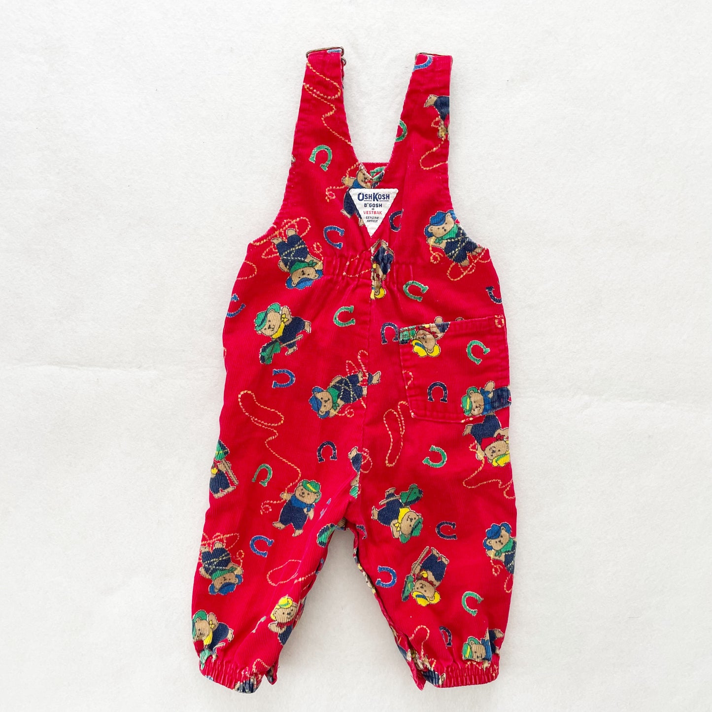 OshKosh Cowboy Bears Overalls - Yellow Clover Vintage Kids Clothes