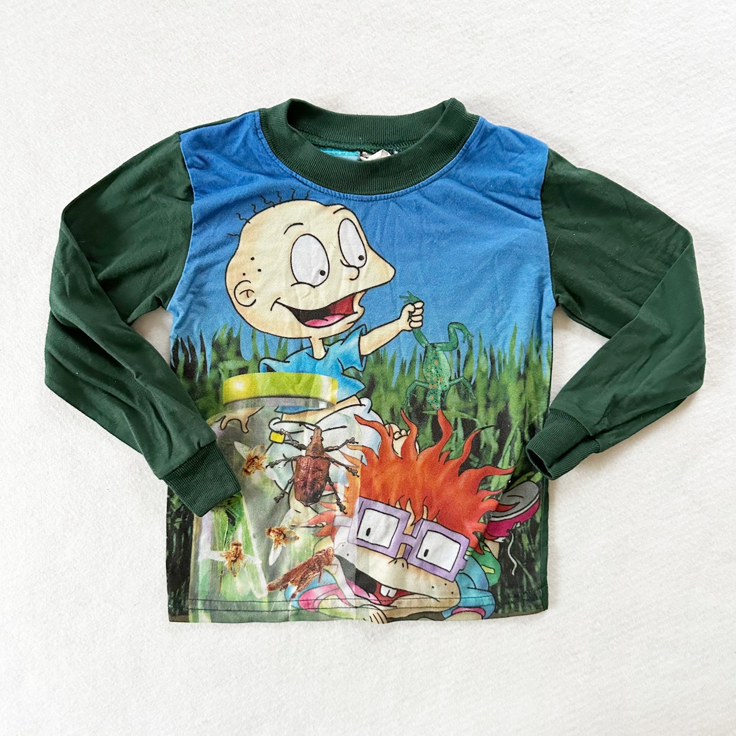 Rugrats Bug Catcher PJ Top - Yellow Clover Vintage Kids Clothes