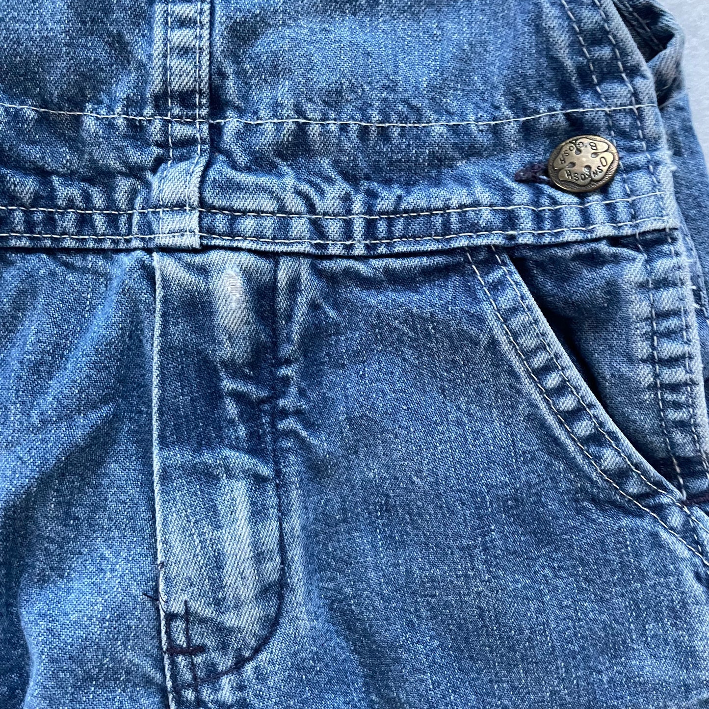 OshKosh Classic Denim Overalls - Yellow Clover Vintage Kids Clothes