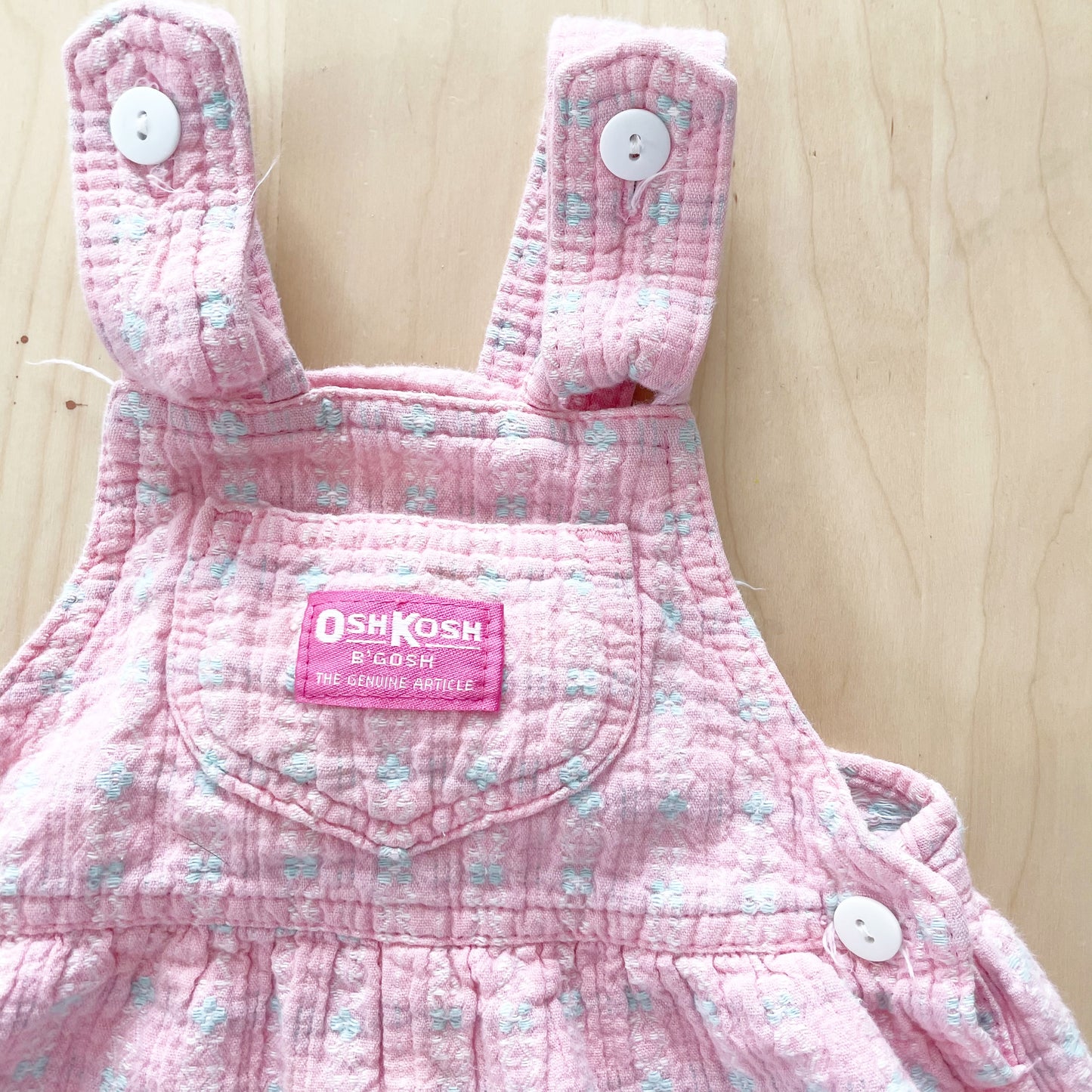 OshKosh Woven Bow Back Overalls - Yellow Clover Vintage Kids Clothes