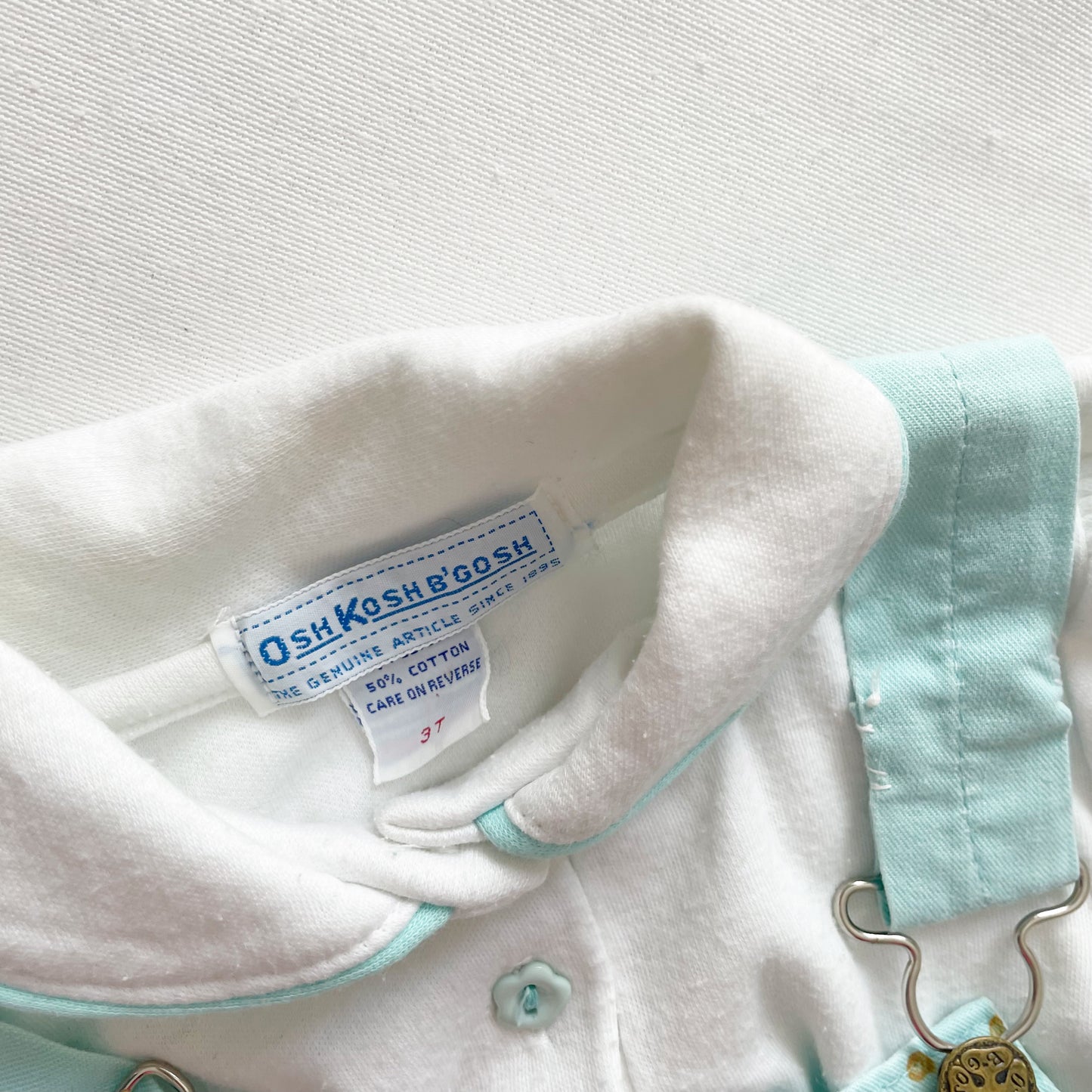 OshKosh Mint Blue Classic Cut Overalls Set