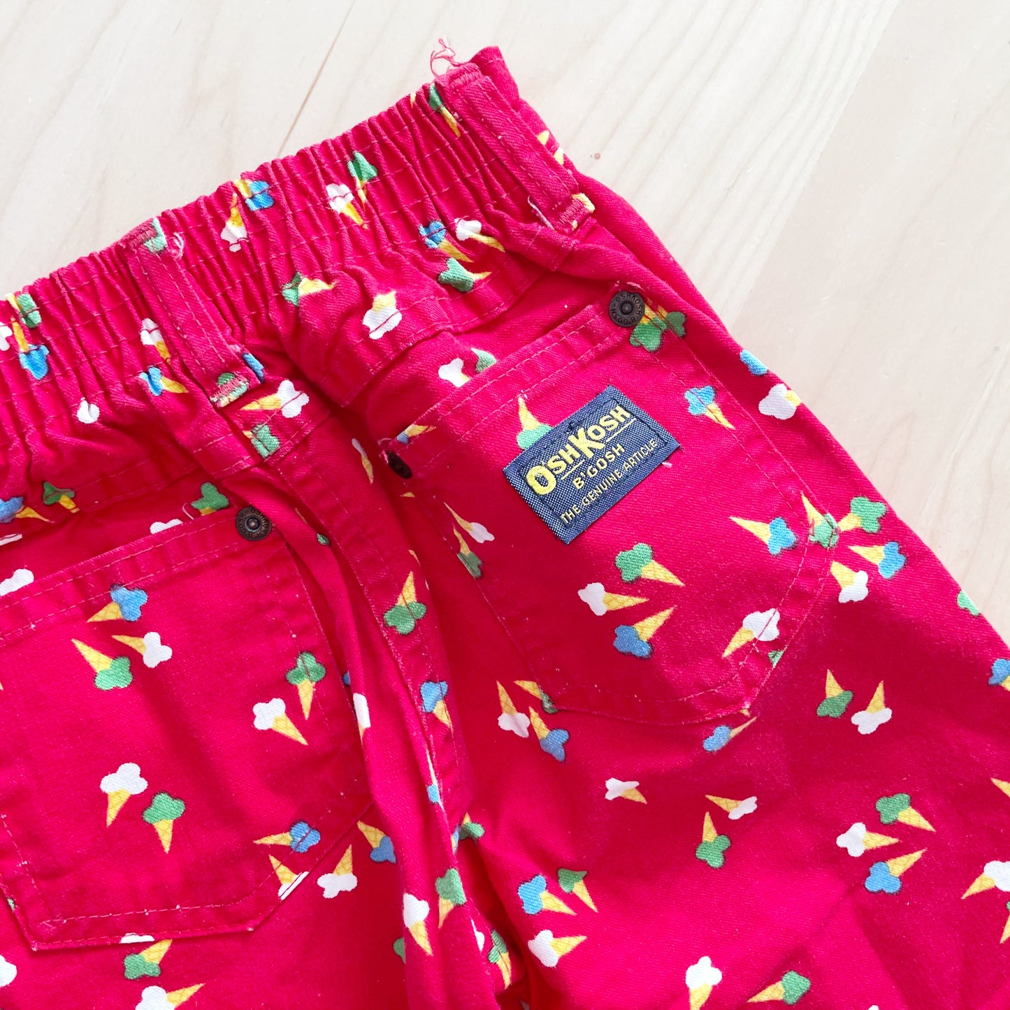 OshKosh Ice Cream Cone Print Pants - Yellow Clover Vintage Kids Clothes