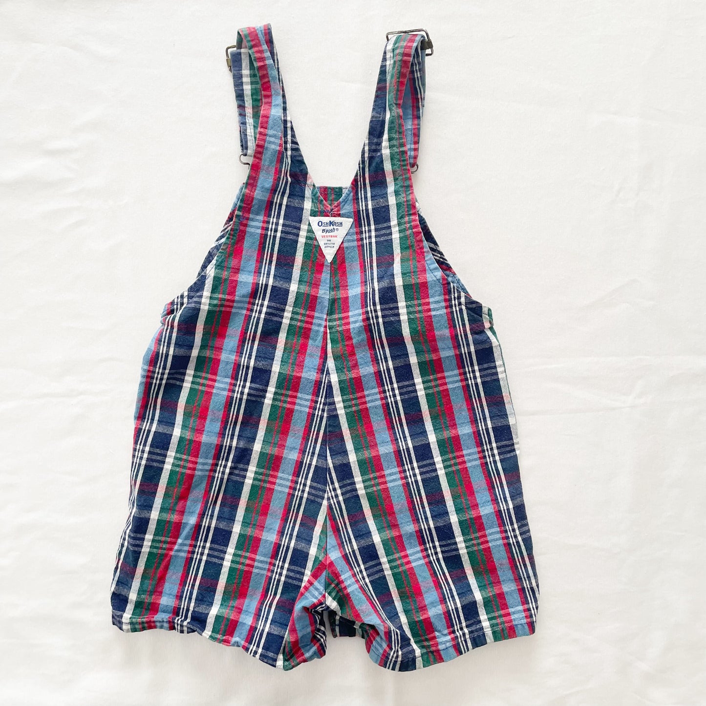 OshKosh Plaid Shortalls - Yellow Clover Vintage Kids Clothes