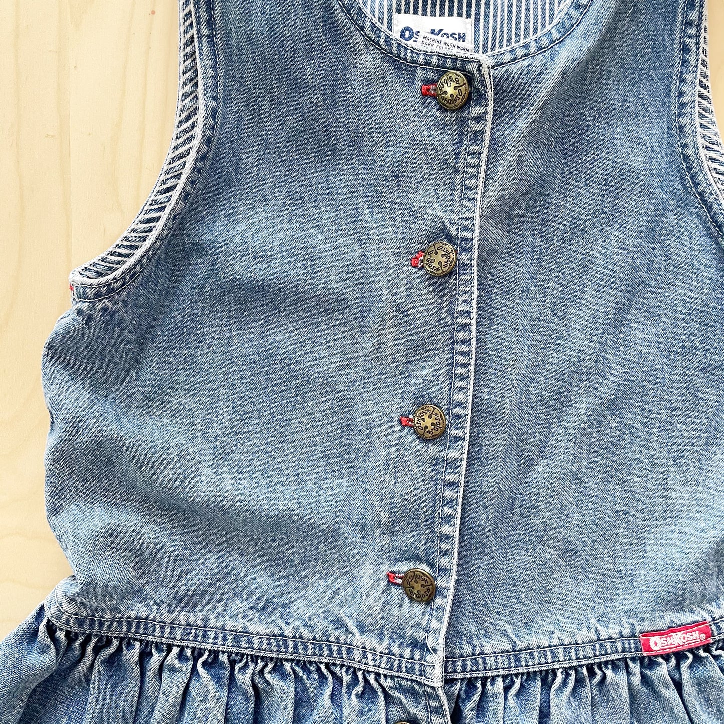 OshKosh Denim Button Front Dress - Yellow Clover Vintage Kids Clothes